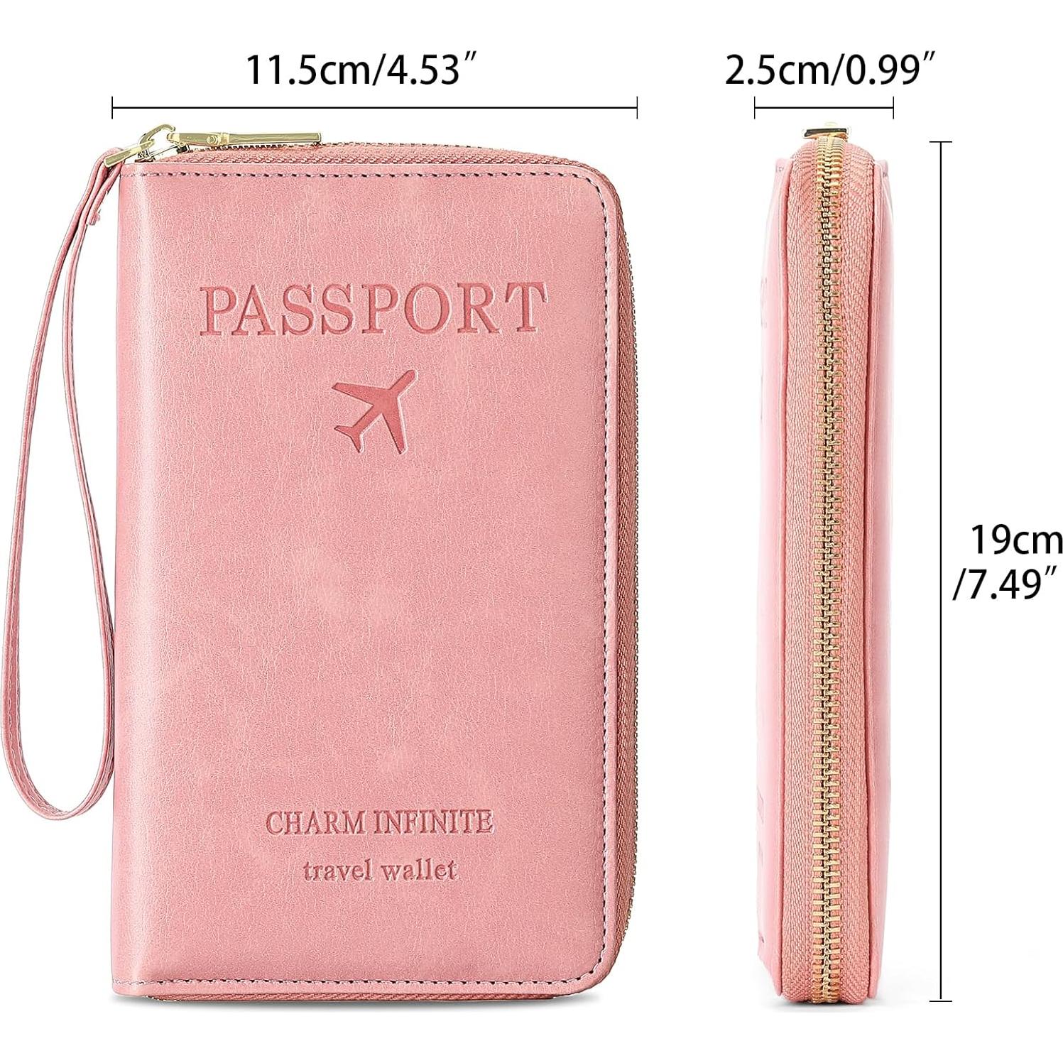 Portafolios de Pasaporte LEEXTON de Cuero con Bloqueo RFID