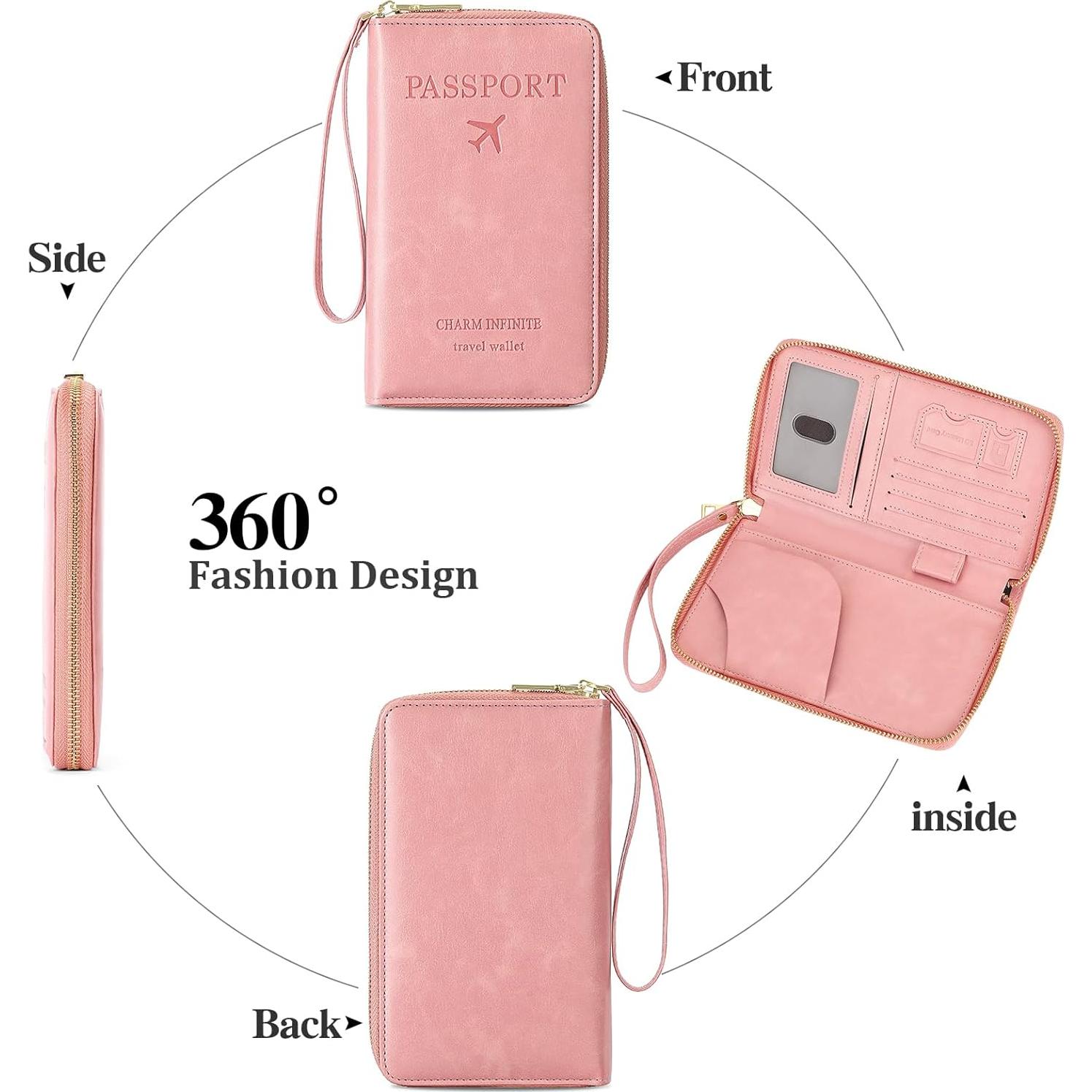 Portafolios de Pasaporte LEEXTON de Cuero con Bloqueo RFID