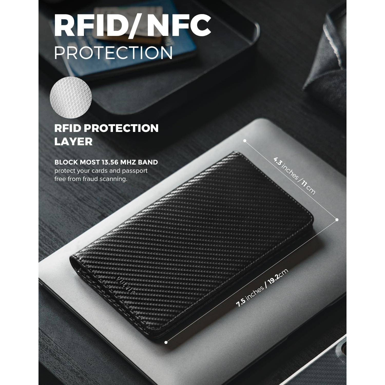 Cartera de Viaje VULKIT con Bloqueo RFID para Hombres y Mujeres
