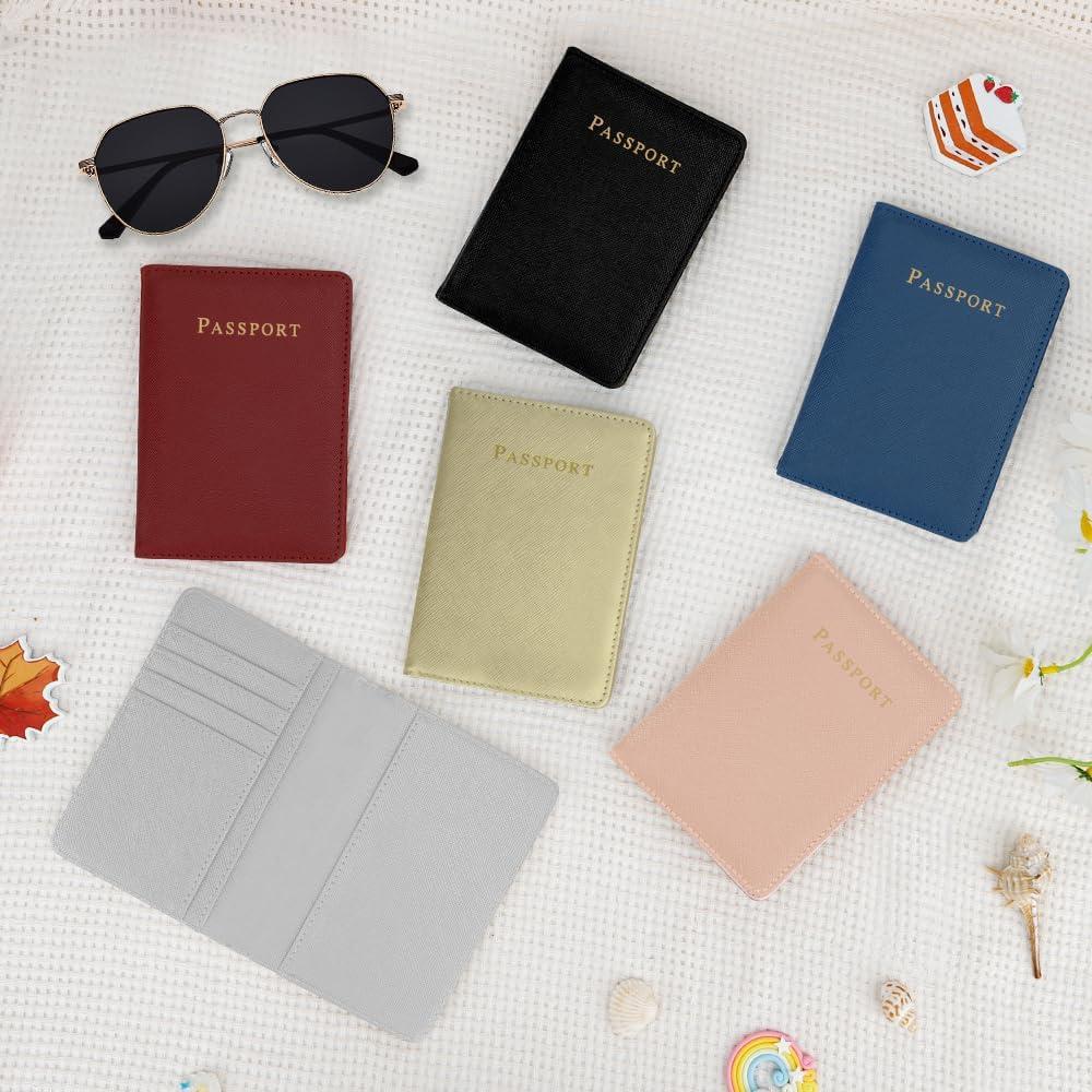 Soporte de Pasaporte 2 Pcs Cuero PU Btmooz Dorado Plateado