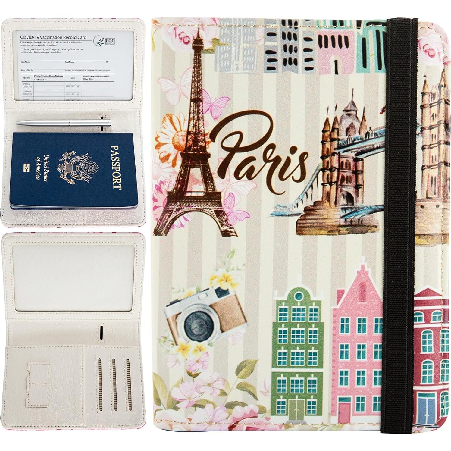 Billetera para Pasaporte con Bloqueo RFID ANNAMISSI Torre Eiffel