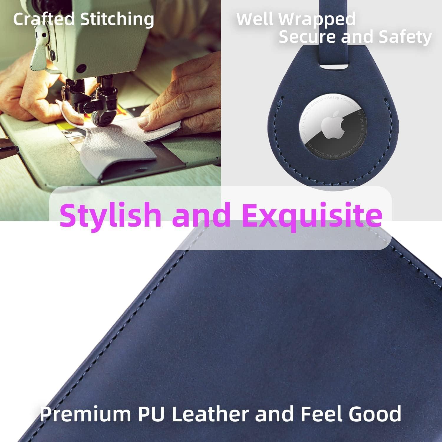 Soporte de Pasaporte WALNEW con Bloqueo RFID y AirTag Azul Marino