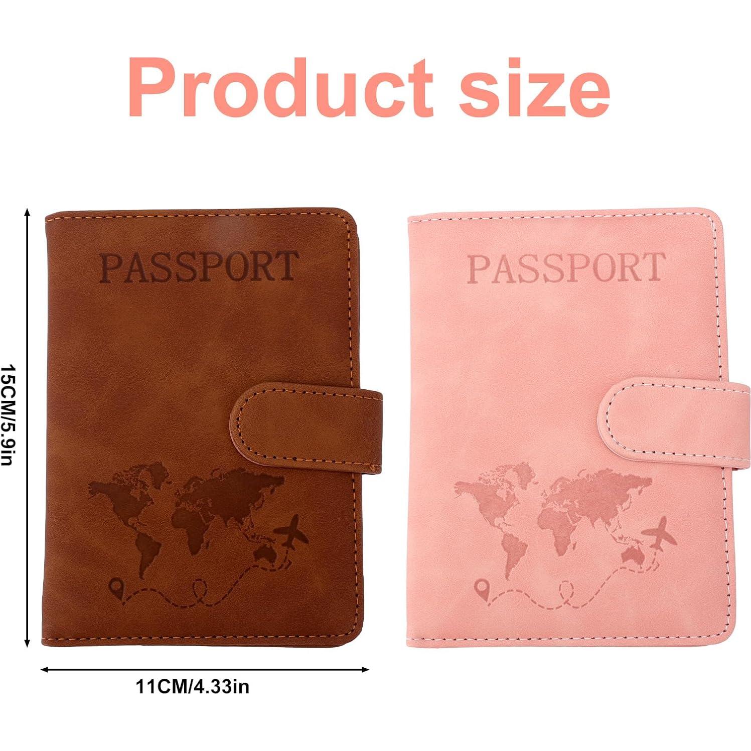2 Fundas de Pasaporte Impermeables Lasuroa Rosa y Marrón