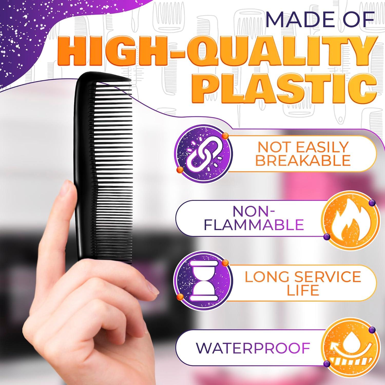 12 Peines de Bolsillo DIMROM - Peines Desechables Negros