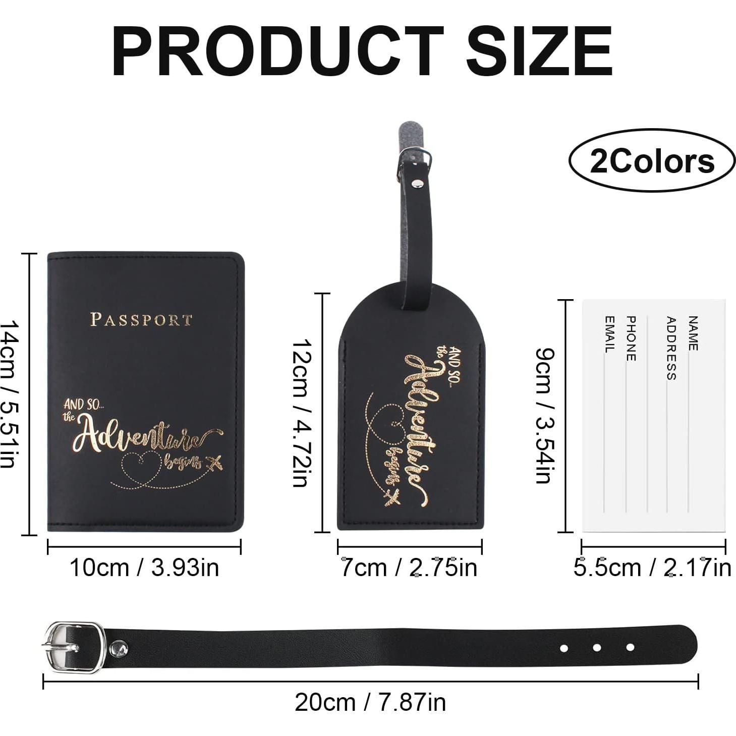 Conjunto 2 Etiquetas de Equipaje y 2 Fundas de Pasaporte Bekecidi