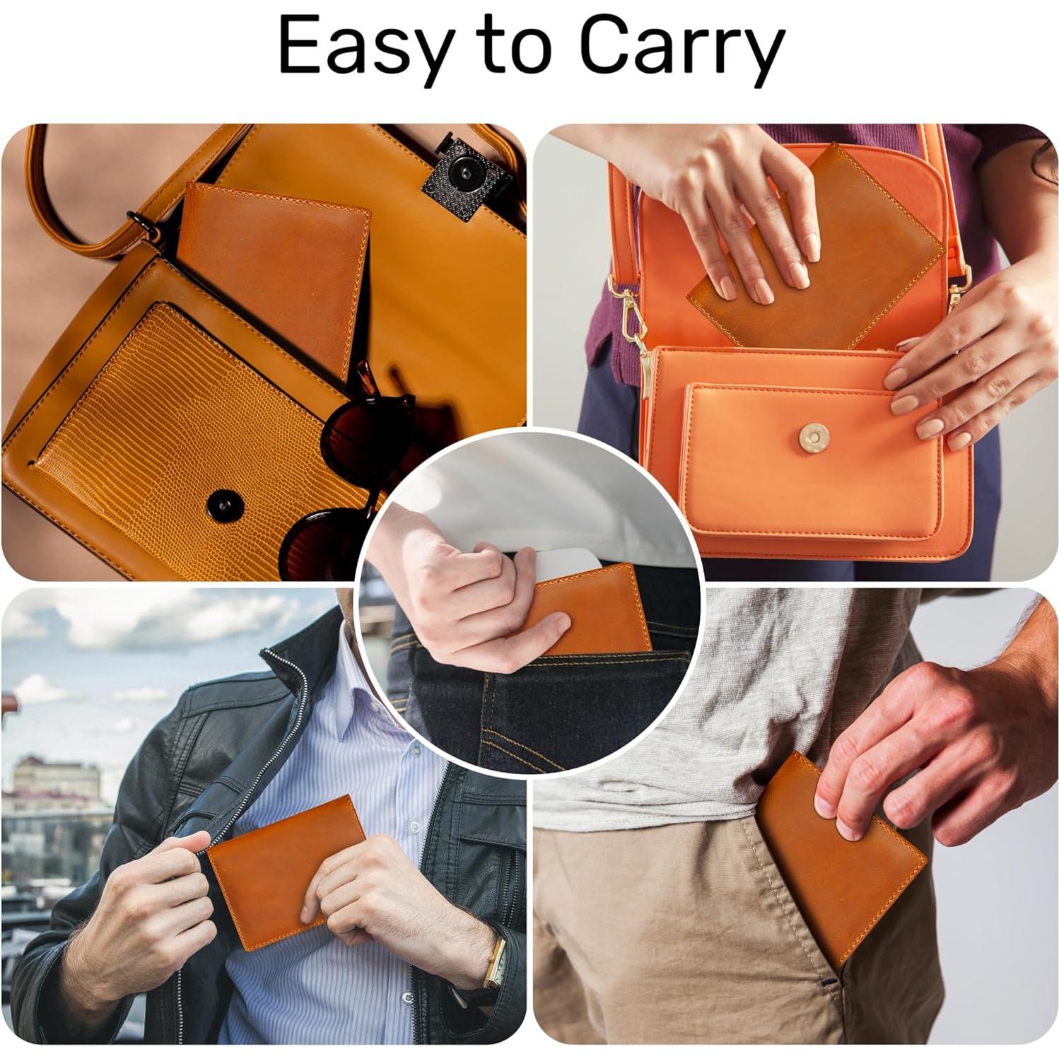 Funda de Pasaporte de Cuero HIFA Marrón Hecha a Mano 21x14cm