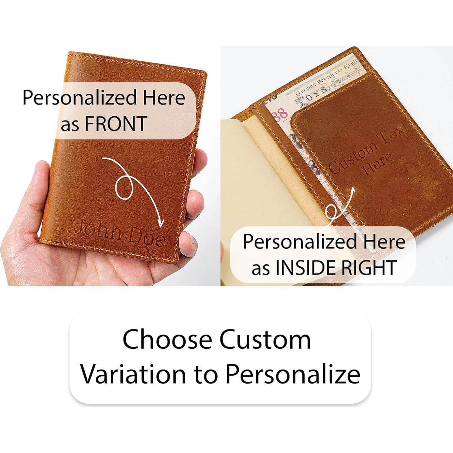 Funda de Pasaporte de Cuero HIFA Marrón Hecha a Mano 21x14cm