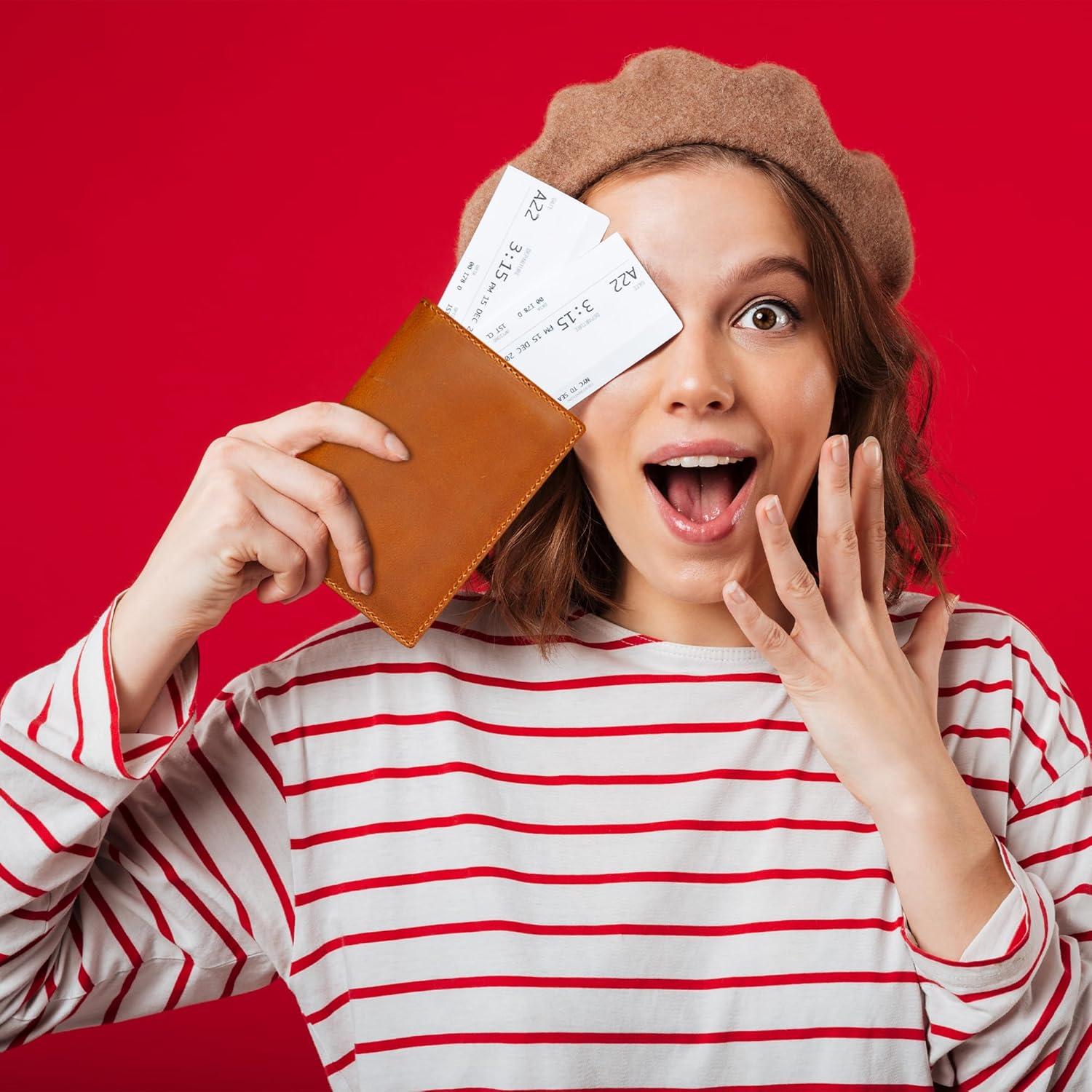 Funda de Pasaporte de Cuero HIFA Marrón Hecha a Mano 21x14cm