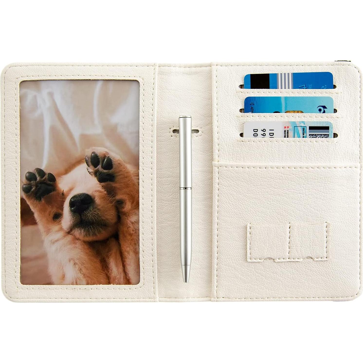 Porta Pasaporte de Cuero BECEERE Rosa con Bloqueo RFID