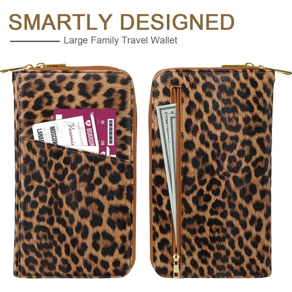 Cartera Organizador de Pasaporte Simikol Leopardo con Bloqueo RFID