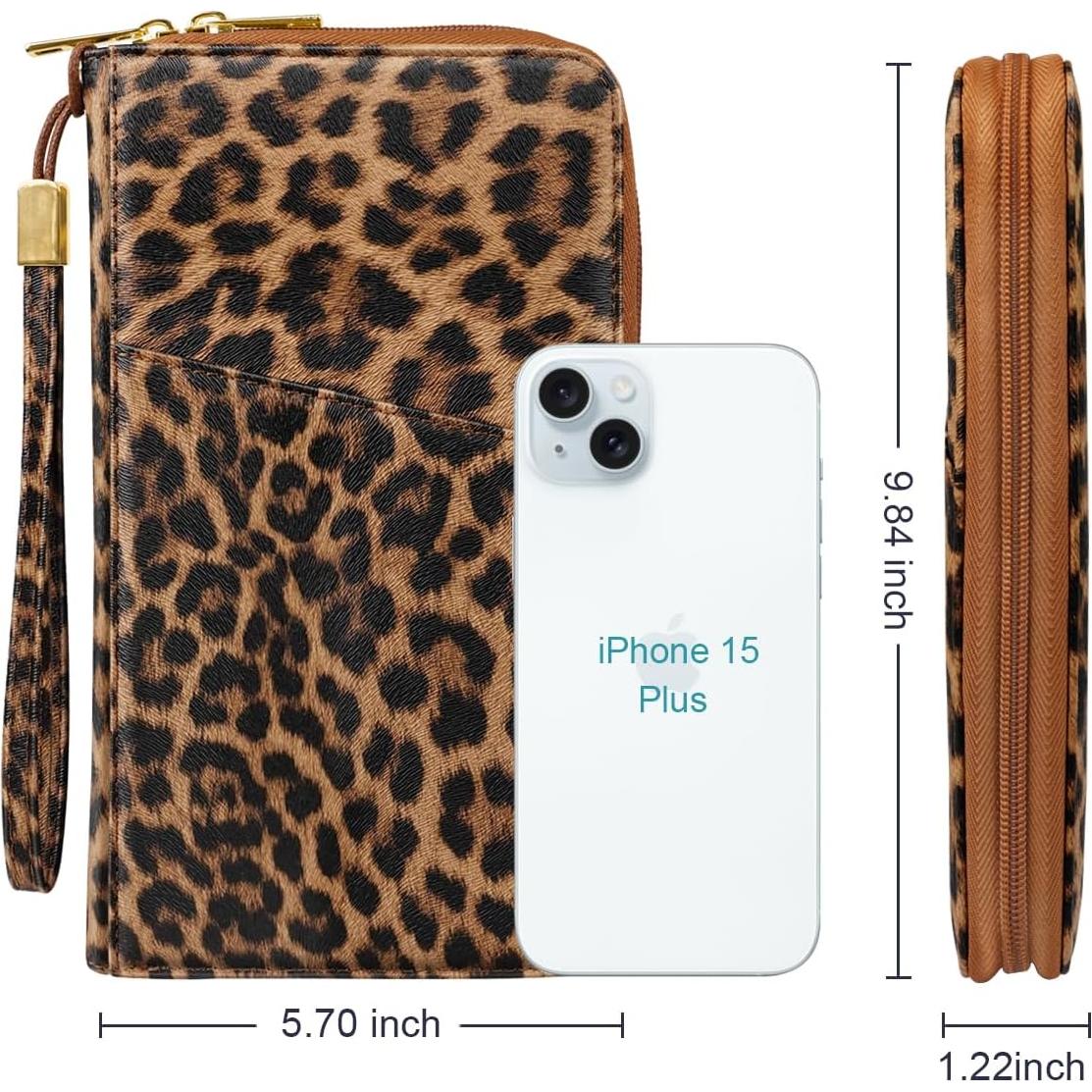 Cartera Organizador de Pasaporte Simikol Leopardo con Bloqueo RFID