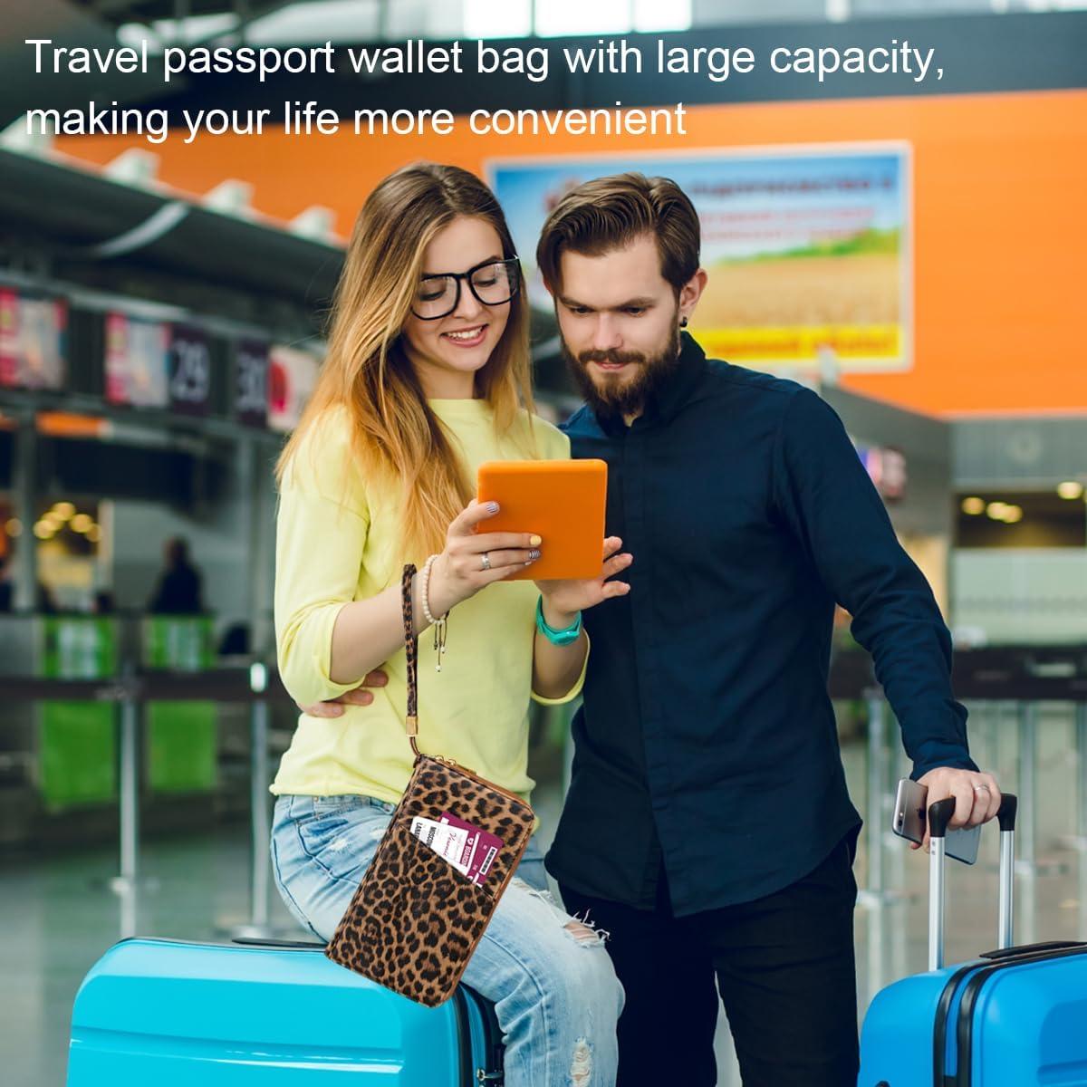 Cartera Organizador de Pasaporte Simikol Leopardo con Bloqueo RFID