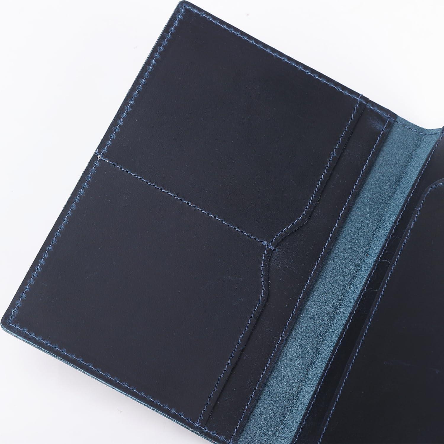 Portafolio de Pasaporte Albatross Star Vista - Cuero Azul Marino