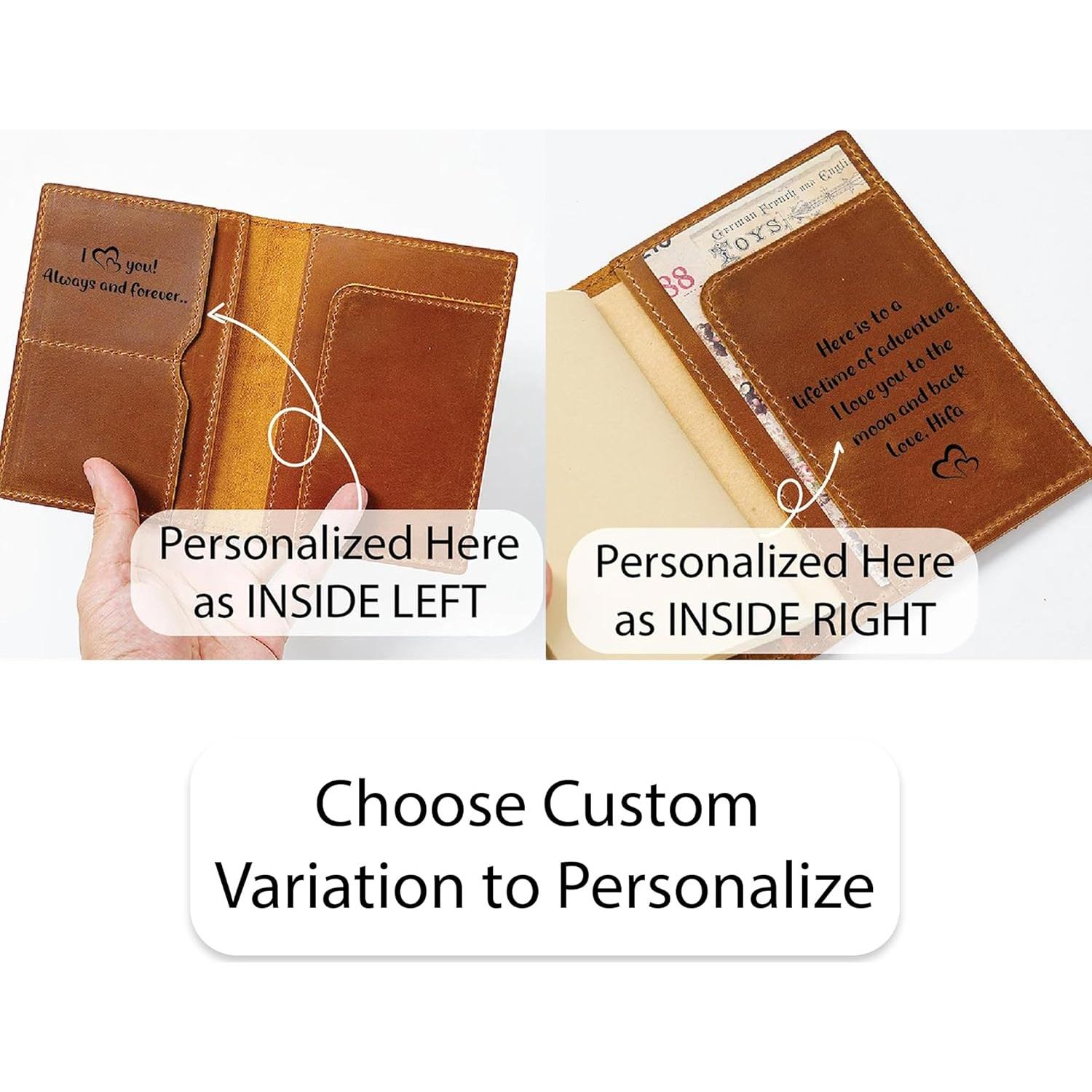 Funda de Pasaporte de Cuero HIFA Azul Hecha a Mano 21x14 cm