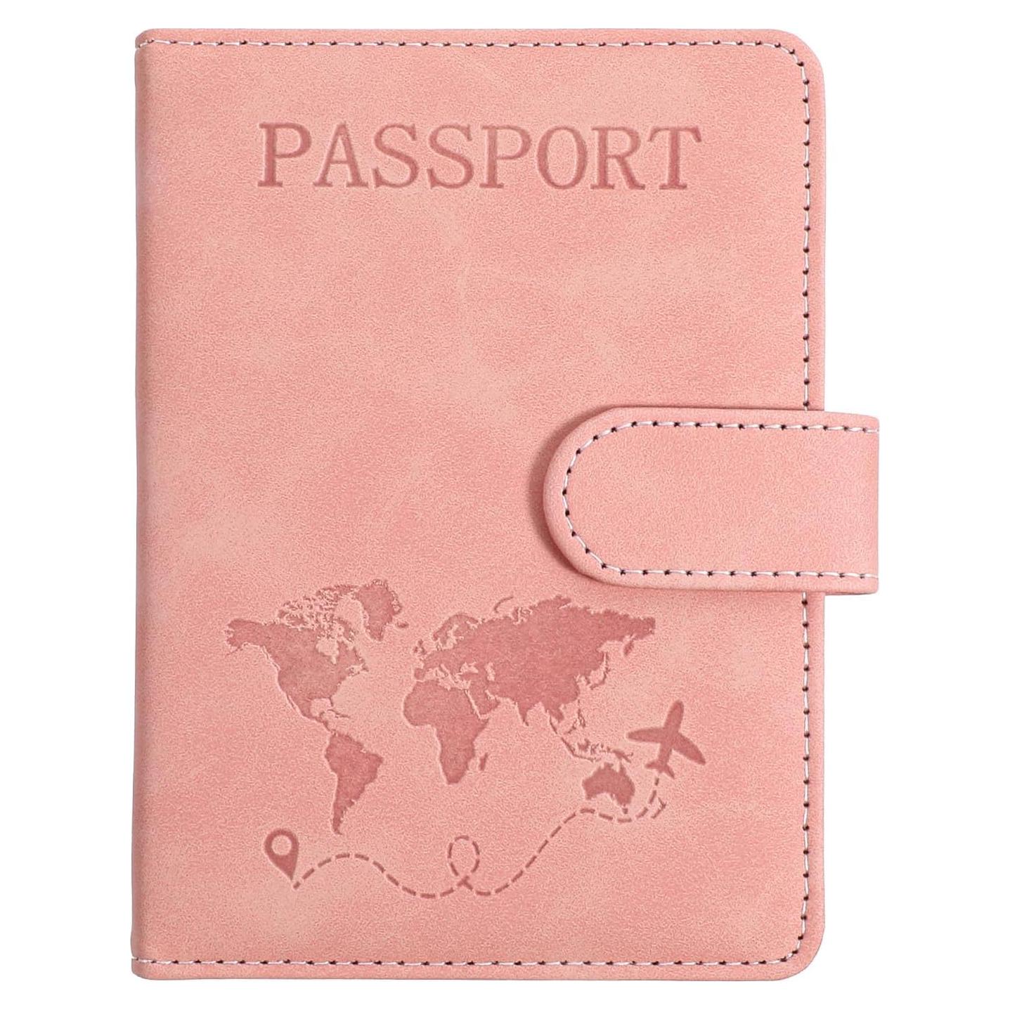 Funda para Pasaporte Rosa Eoehro con Bloqueo RFID 15x11.8 cm