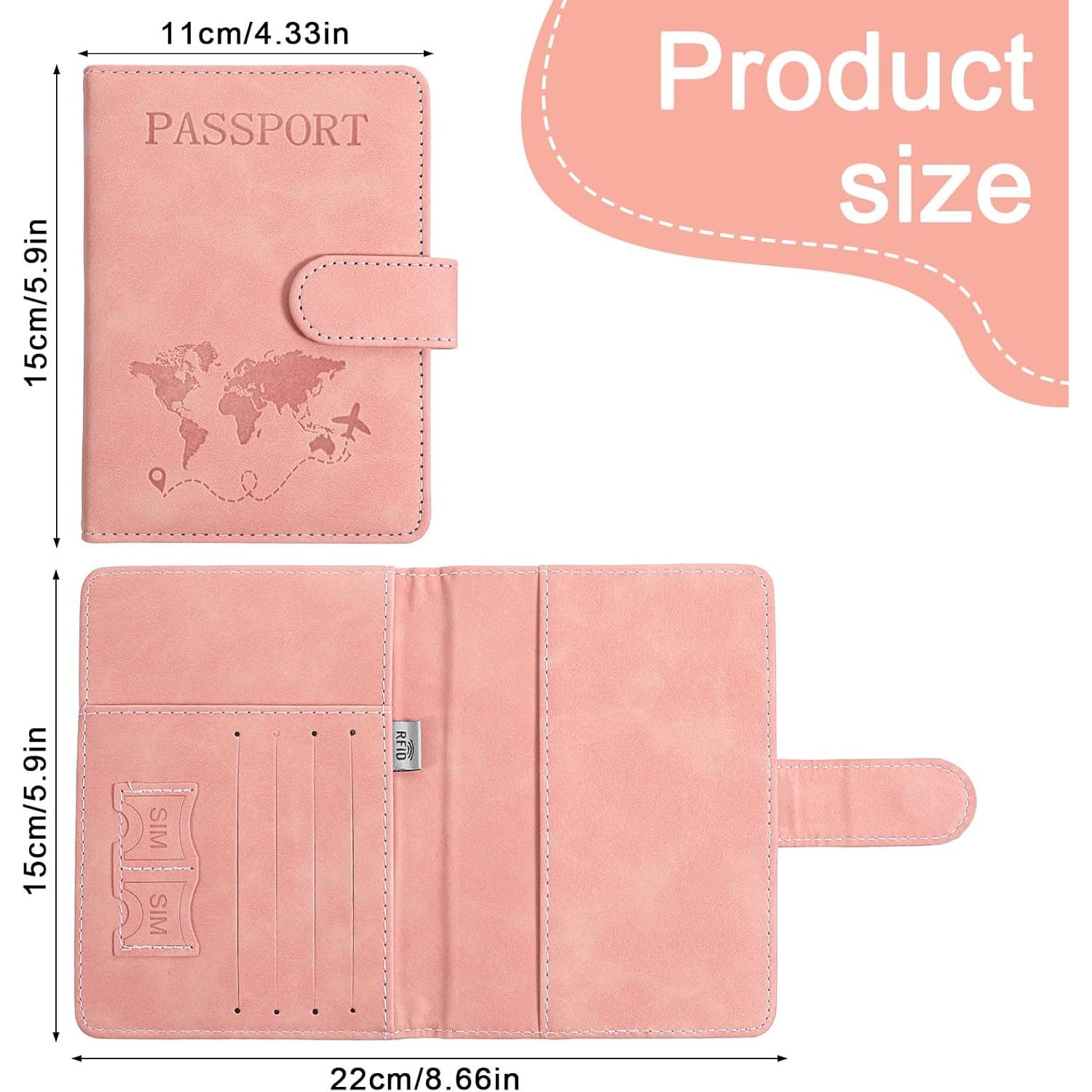Funda para Pasaporte Rosa Eoehro con Bloqueo RFID 15x11.8 cm