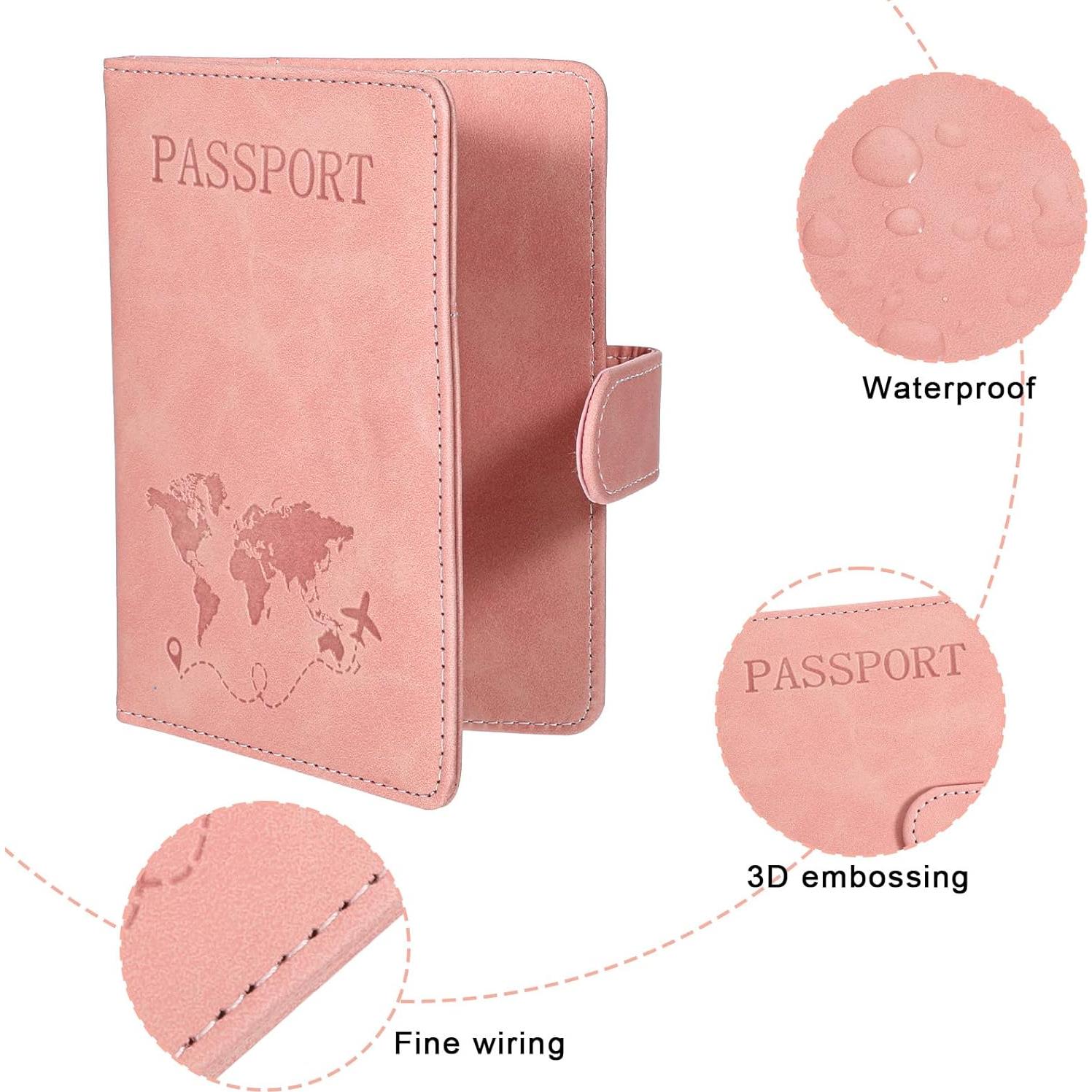 Funda para Pasaporte Rosa Eoehro con Bloqueo RFID 15x11.8 cm
