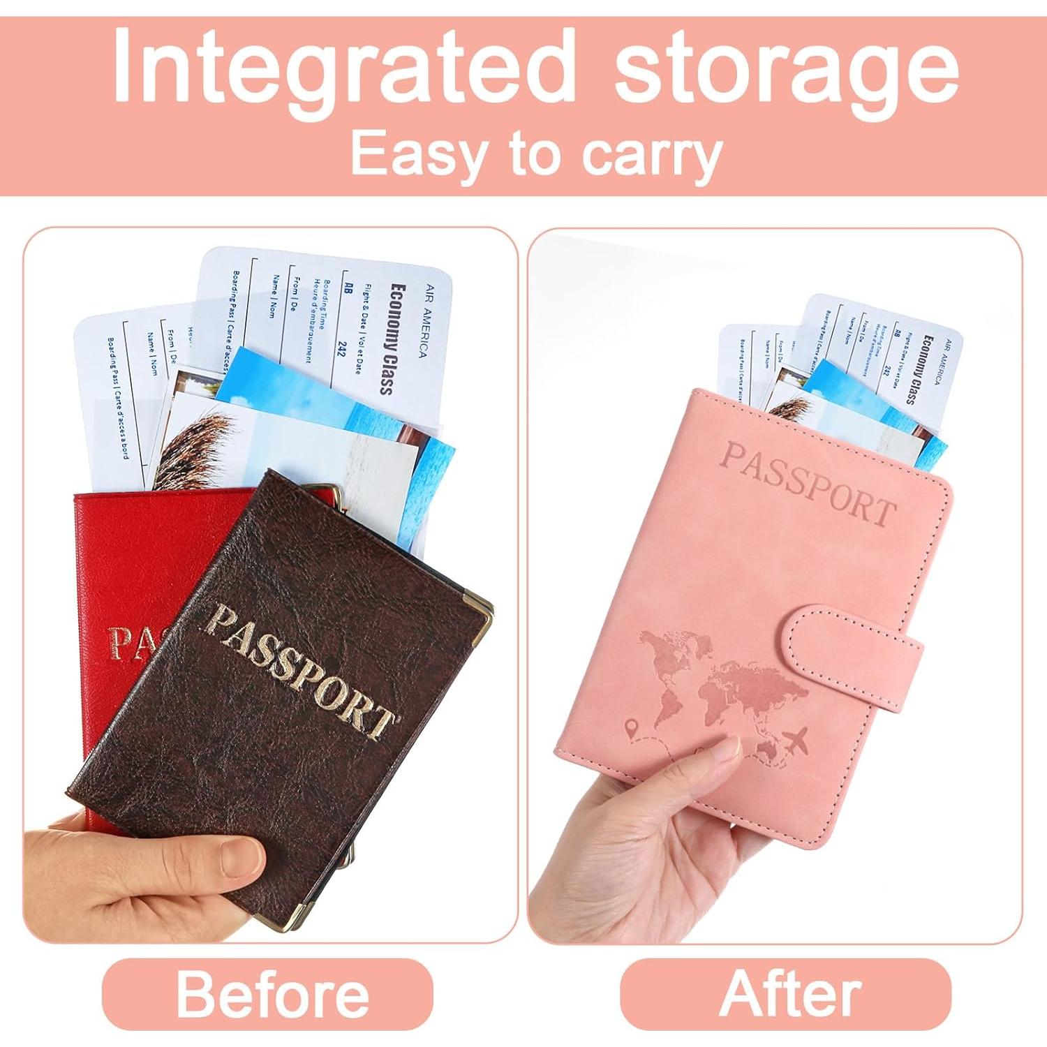 Funda para Pasaporte Rosa Eoehro con Bloqueo RFID 15x11.8 cm