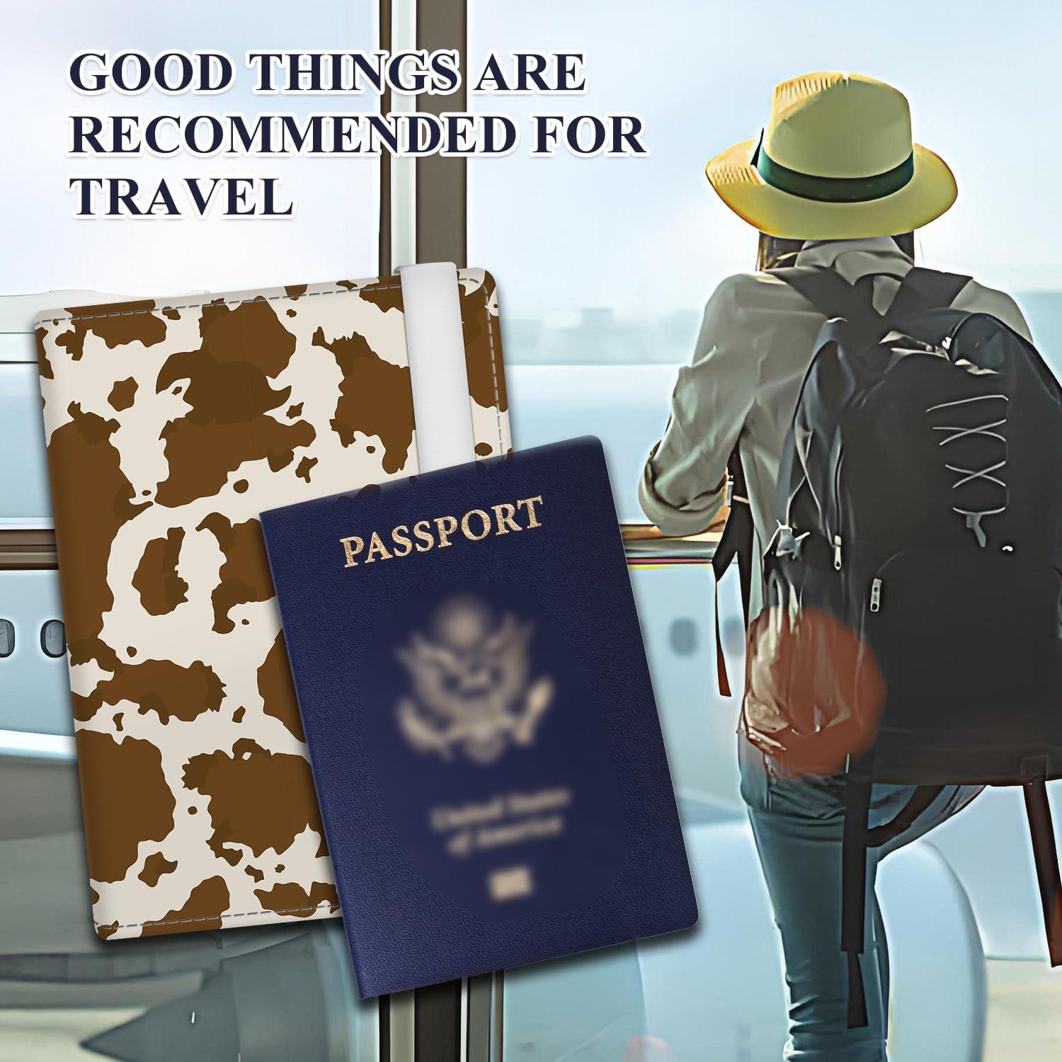 Portapasaportes de Cuero Premium RFID ATJFKIXL Marrón