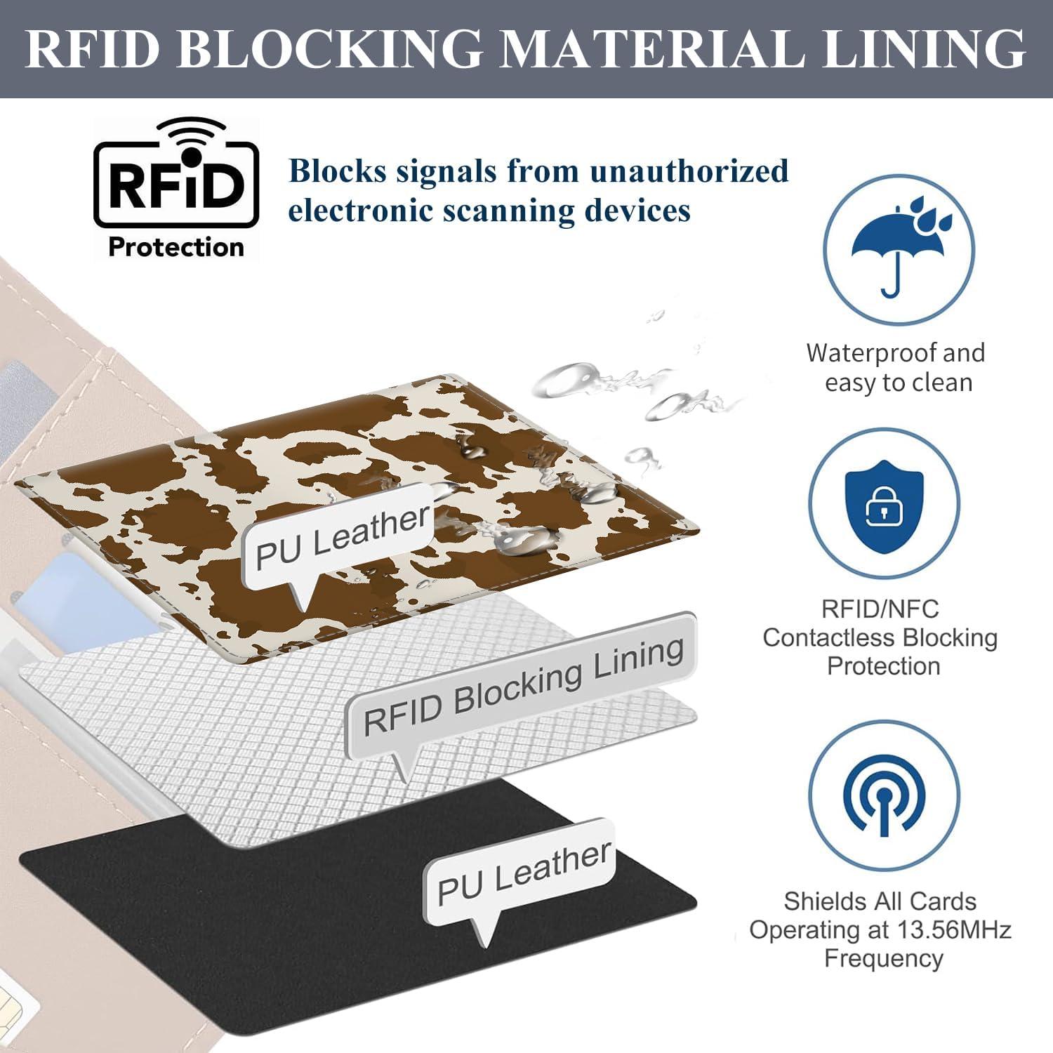 Portapasaportes de Cuero Premium RFID ATJFKIXL Marrón