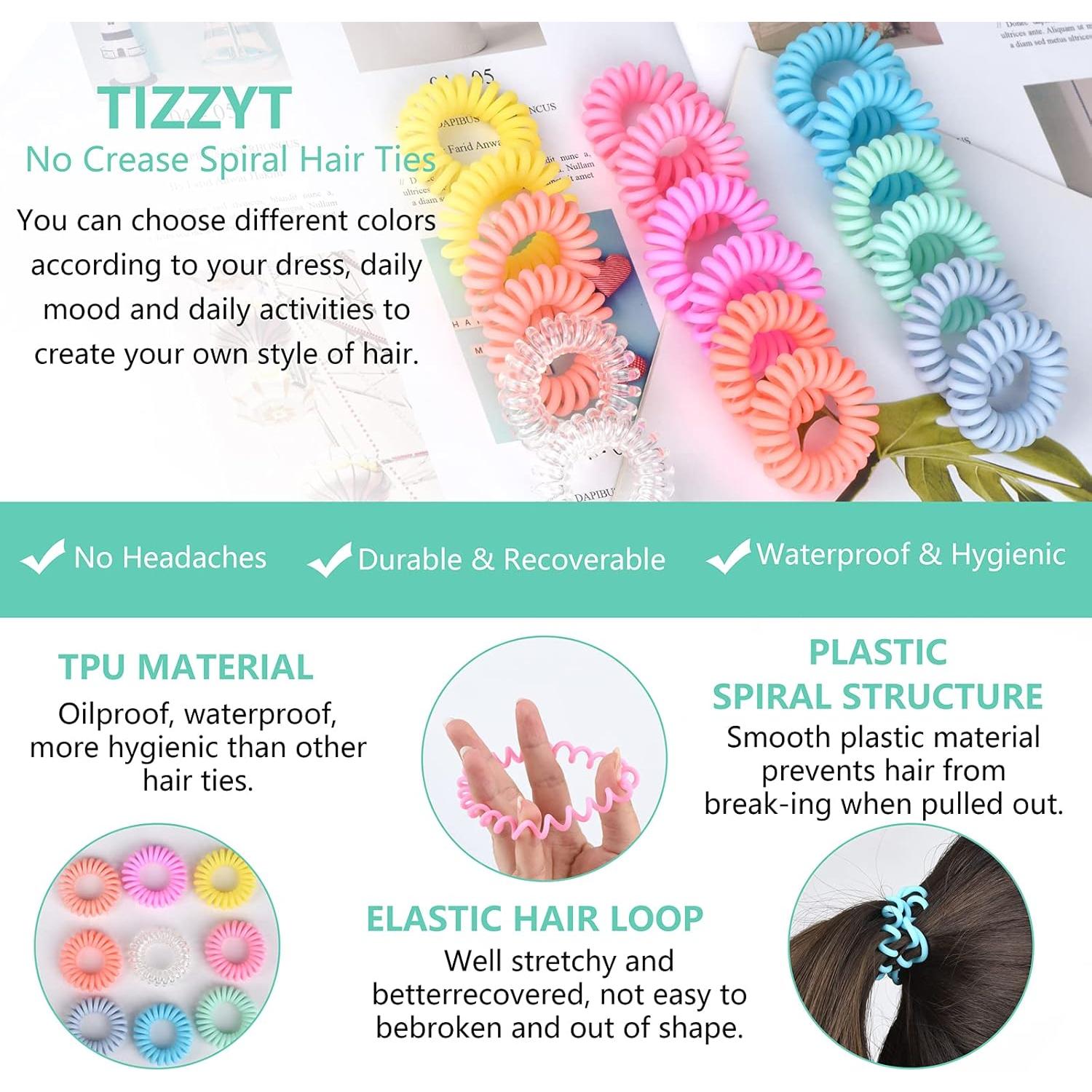 Tiras para el Cabello Espirales TIZZYT - 18 Piezas Color Macaron