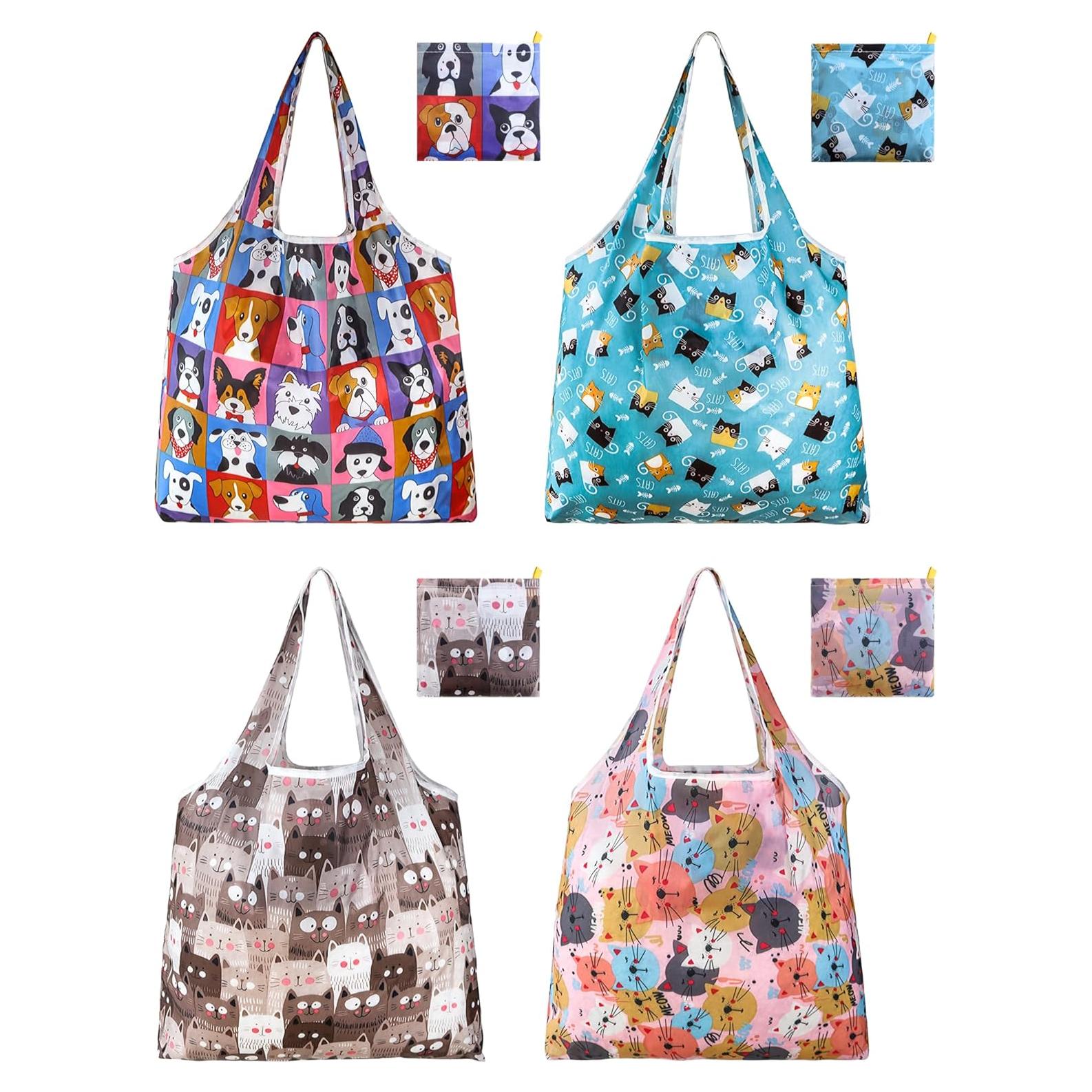 4 Bolsas de Compras Reutilizables GAUENEEN Plegables 43.94x53.86cm