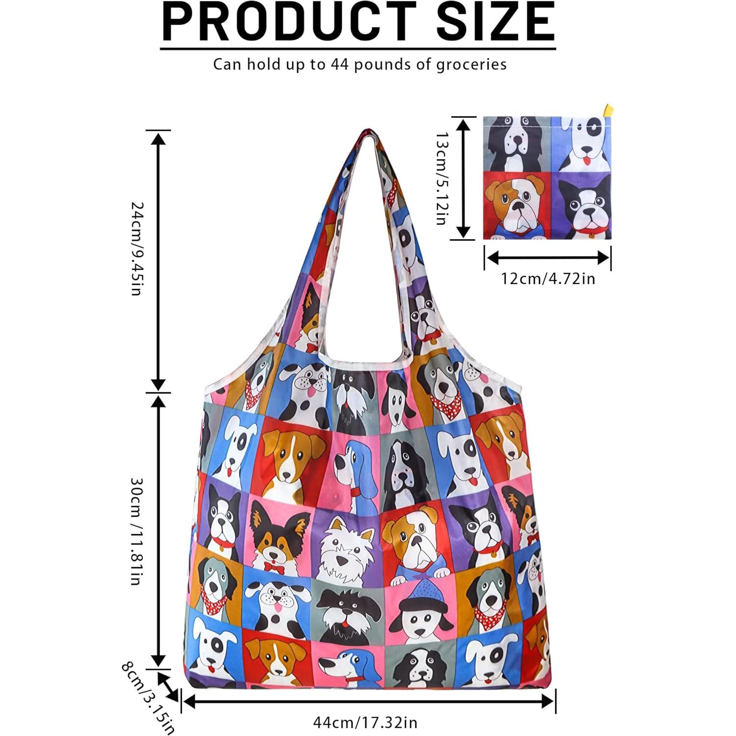 4 Bolsas de Compras Reutilizables GAUENEEN Plegables 43.94x53.86cm