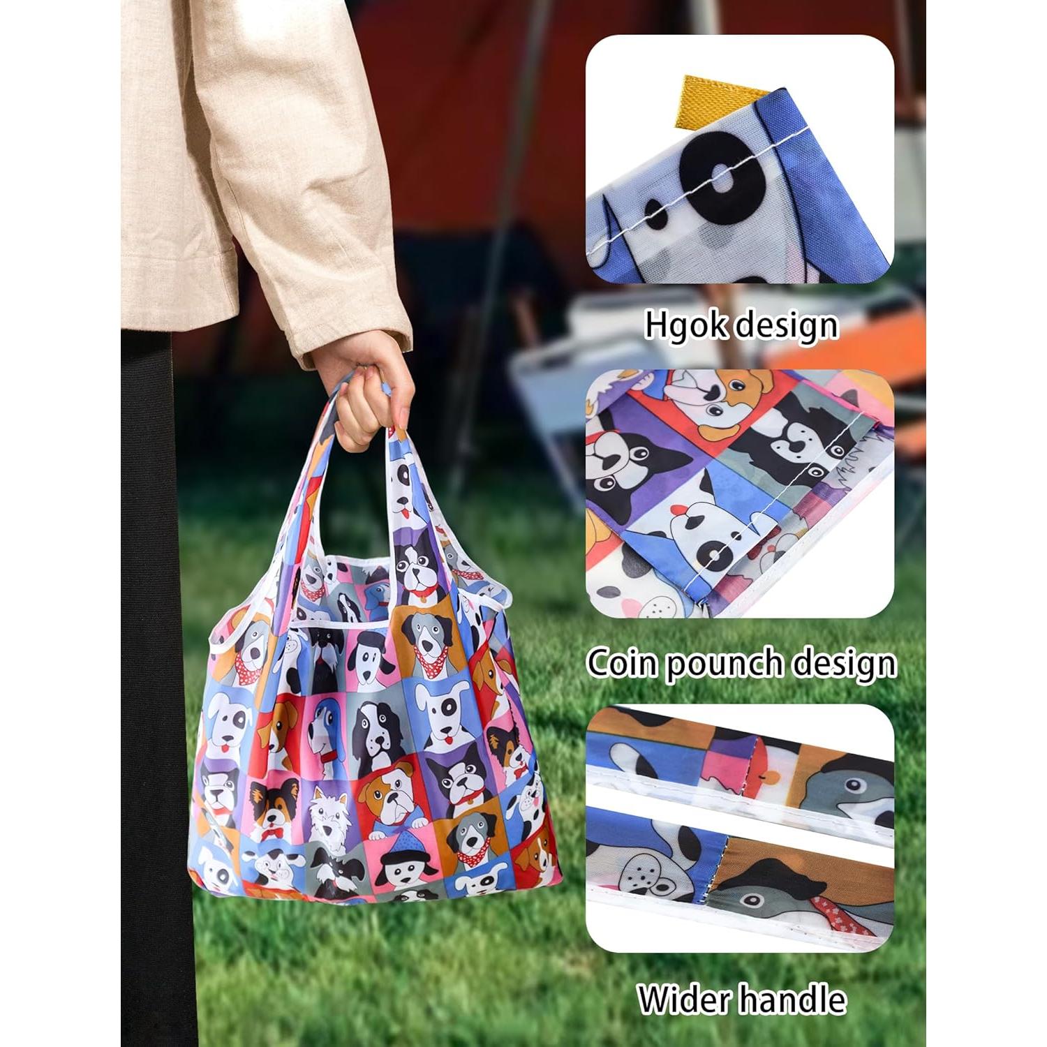 4 Bolsas de Compras Reutilizables GAUENEEN Plegables 43.94x53.86cm