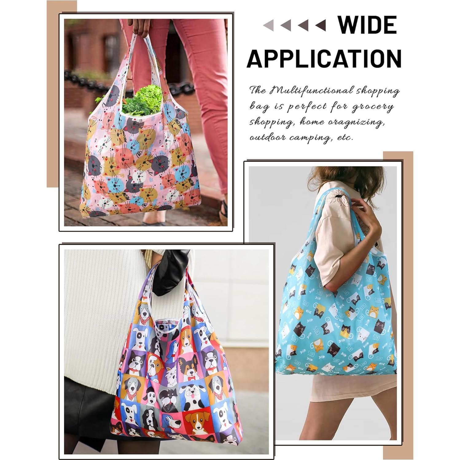 4 Bolsas de Compras Reutilizables GAUENEEN Plegables 43.94x53.86cm