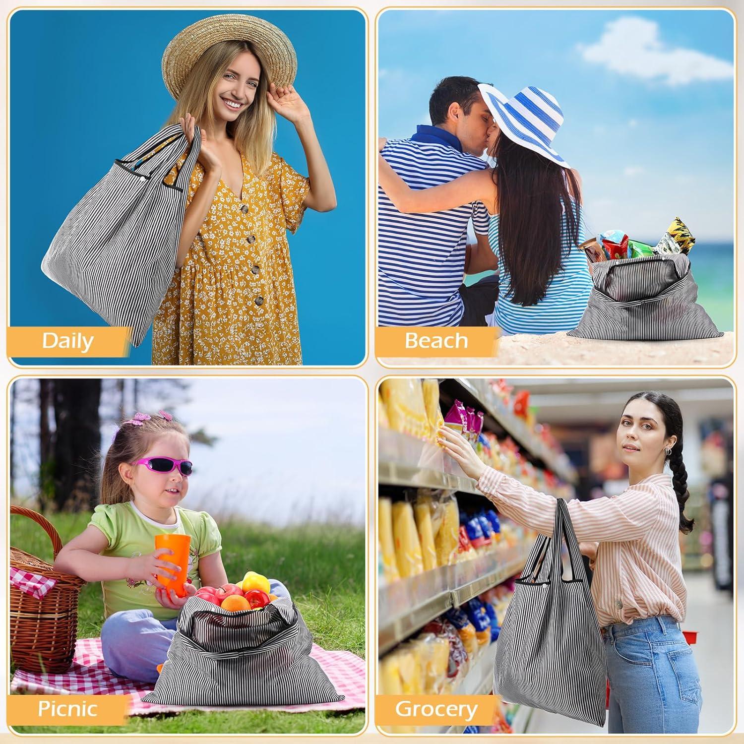 Bolsas de Compras Reutilizables Paterr 4 Piezas Plegables Impermeables