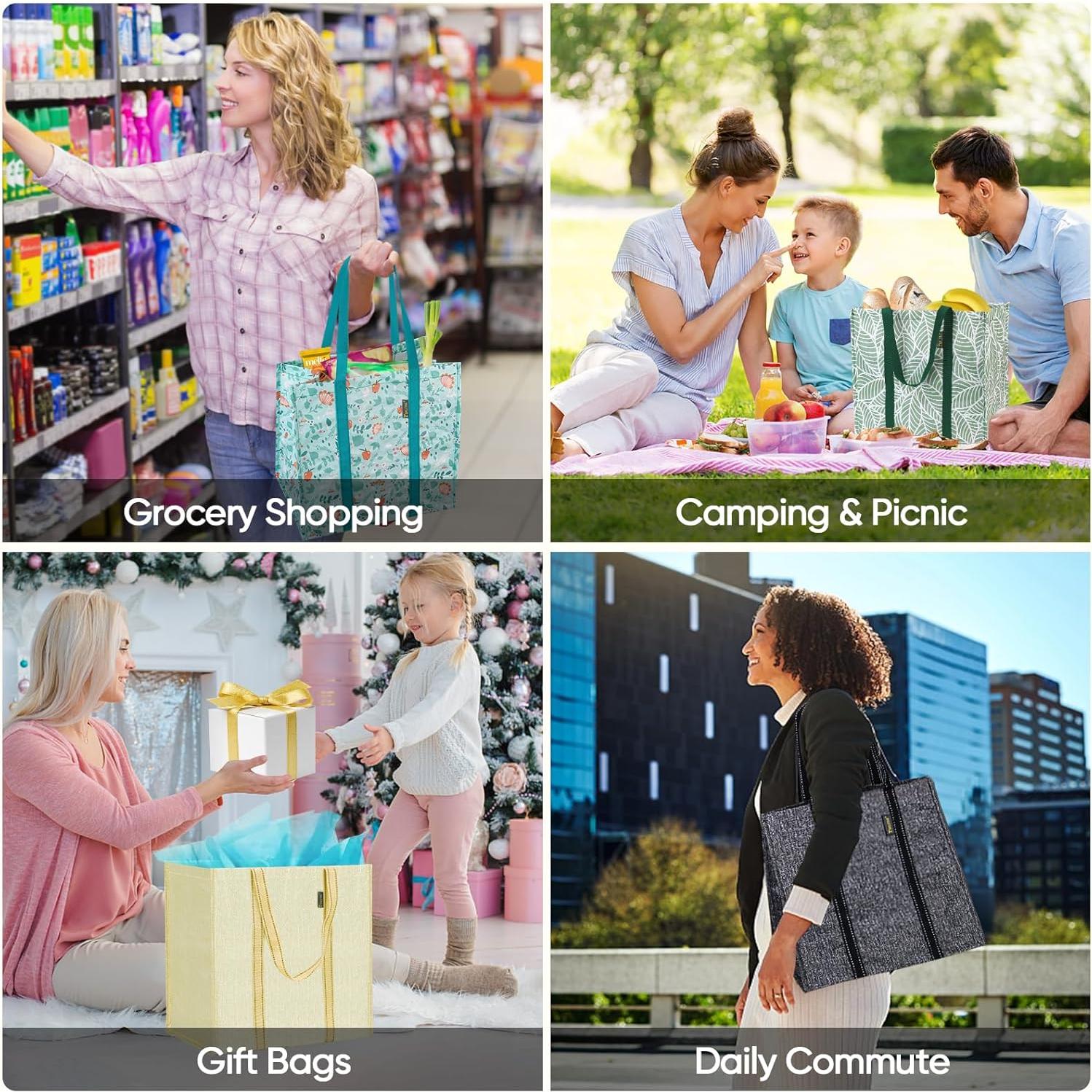 Bolsas de Compras Reutilizables Baleine 4 Pk Paseo Primavera