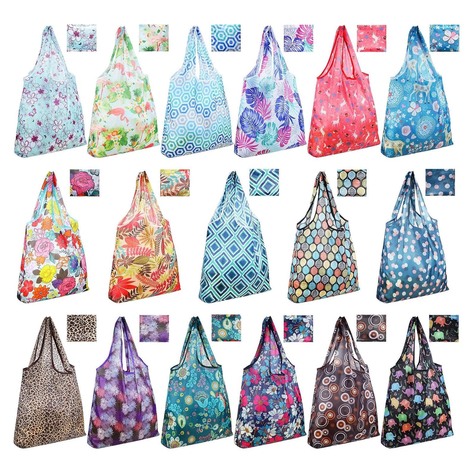 Bolsas de Compras Reutilizables Weewooday 18 Piezas Nylon