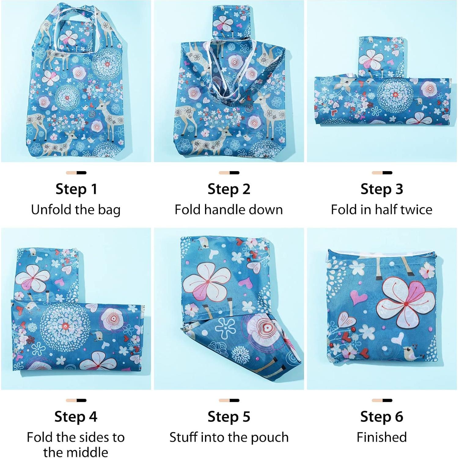 Bolsas de Compras Reutilizables Weewooday 18 Piezas Nylon