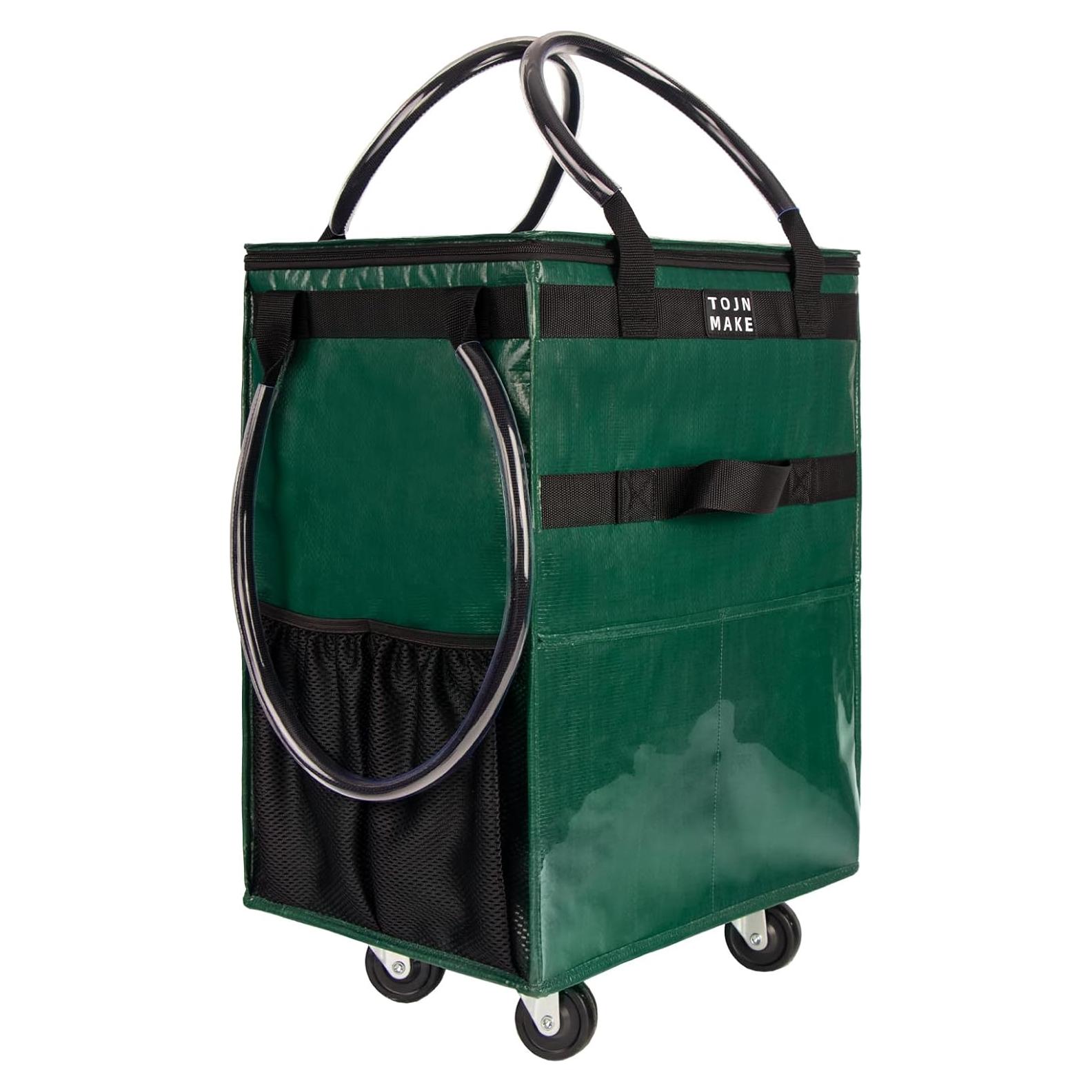 Bolsa de Compras Reutilizable TOJNMAKE Grande Verde con Ruedas