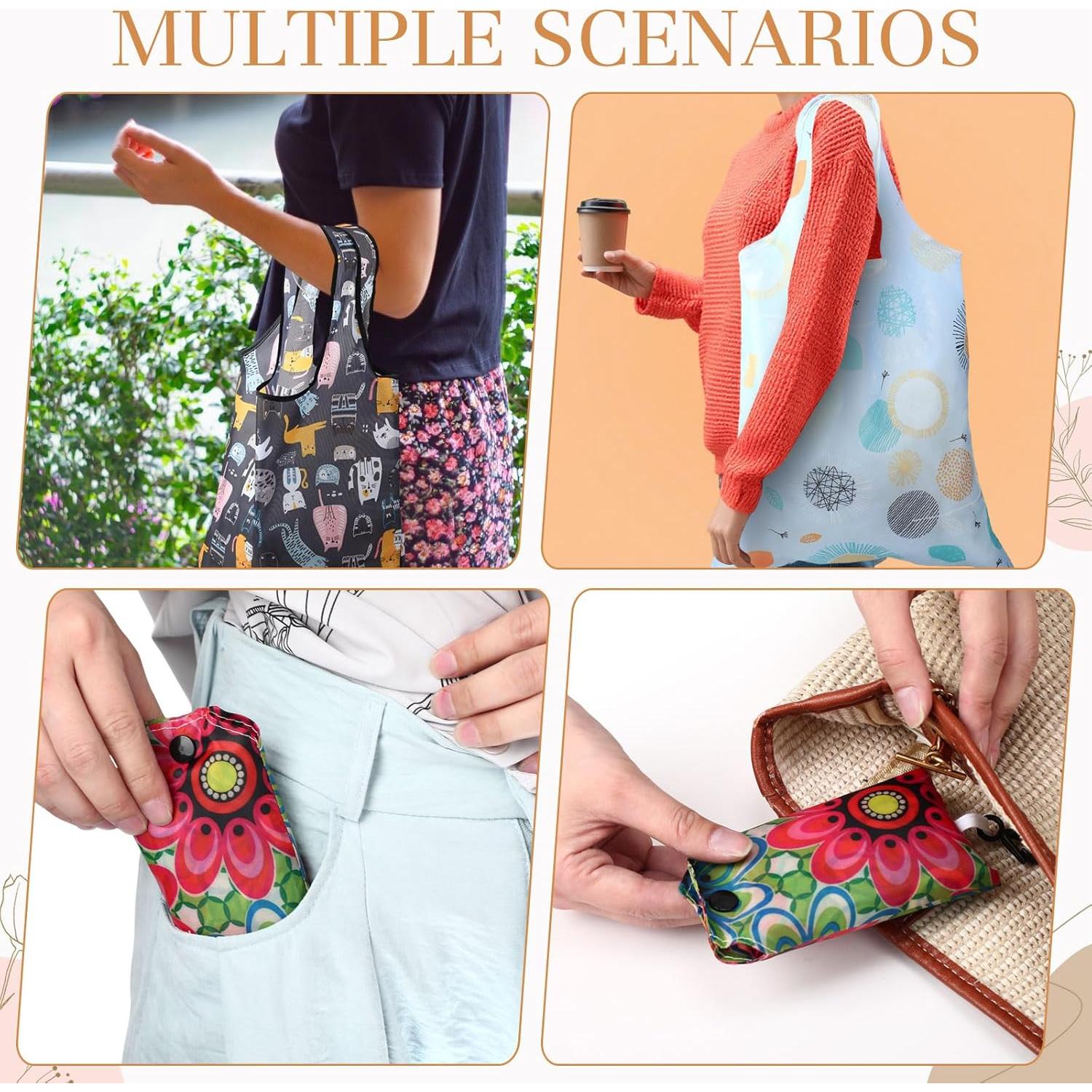 Paterr 46 Bolsas de Compras Reutilizables Plegables Impermeables