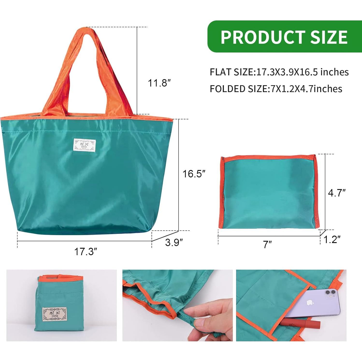 Bolsas de Compras Reutilizables Plegables CNaiyunpin - 3 Pzs
