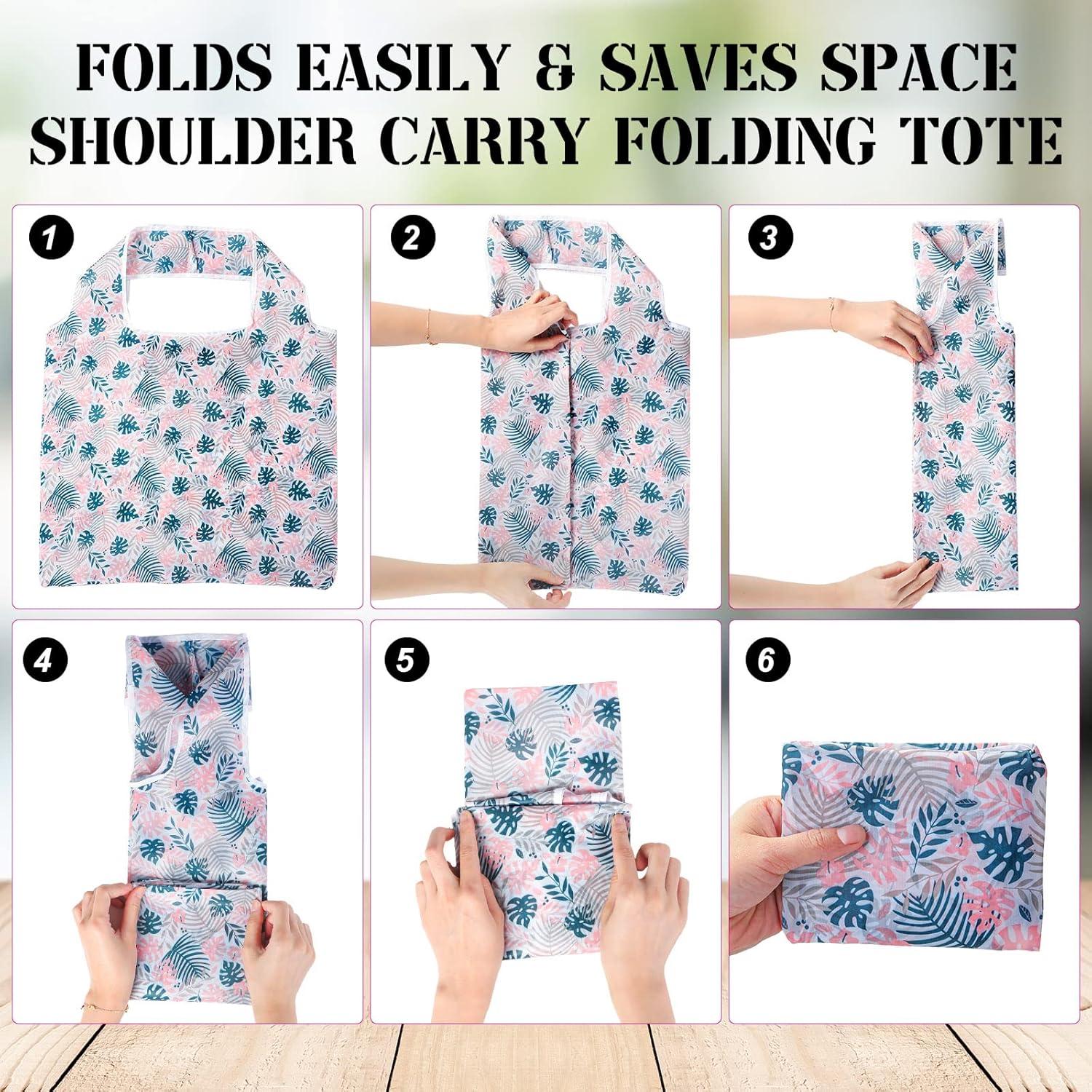 Eccliy 24 Bolsas de Compras Reutilizables Plegables Multicolores