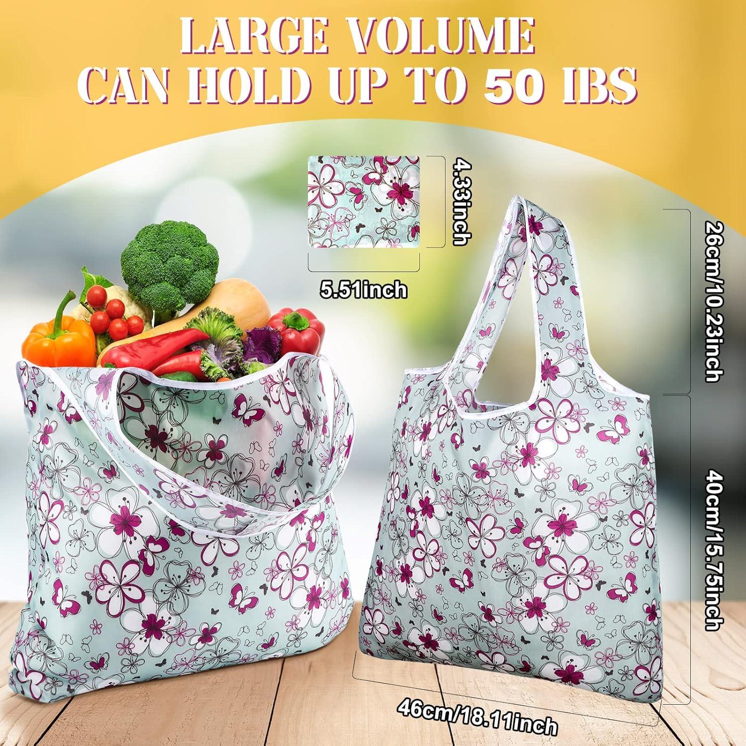 Eccliy 24 Bolsas de Compras Reutilizables Plegables Multicolores