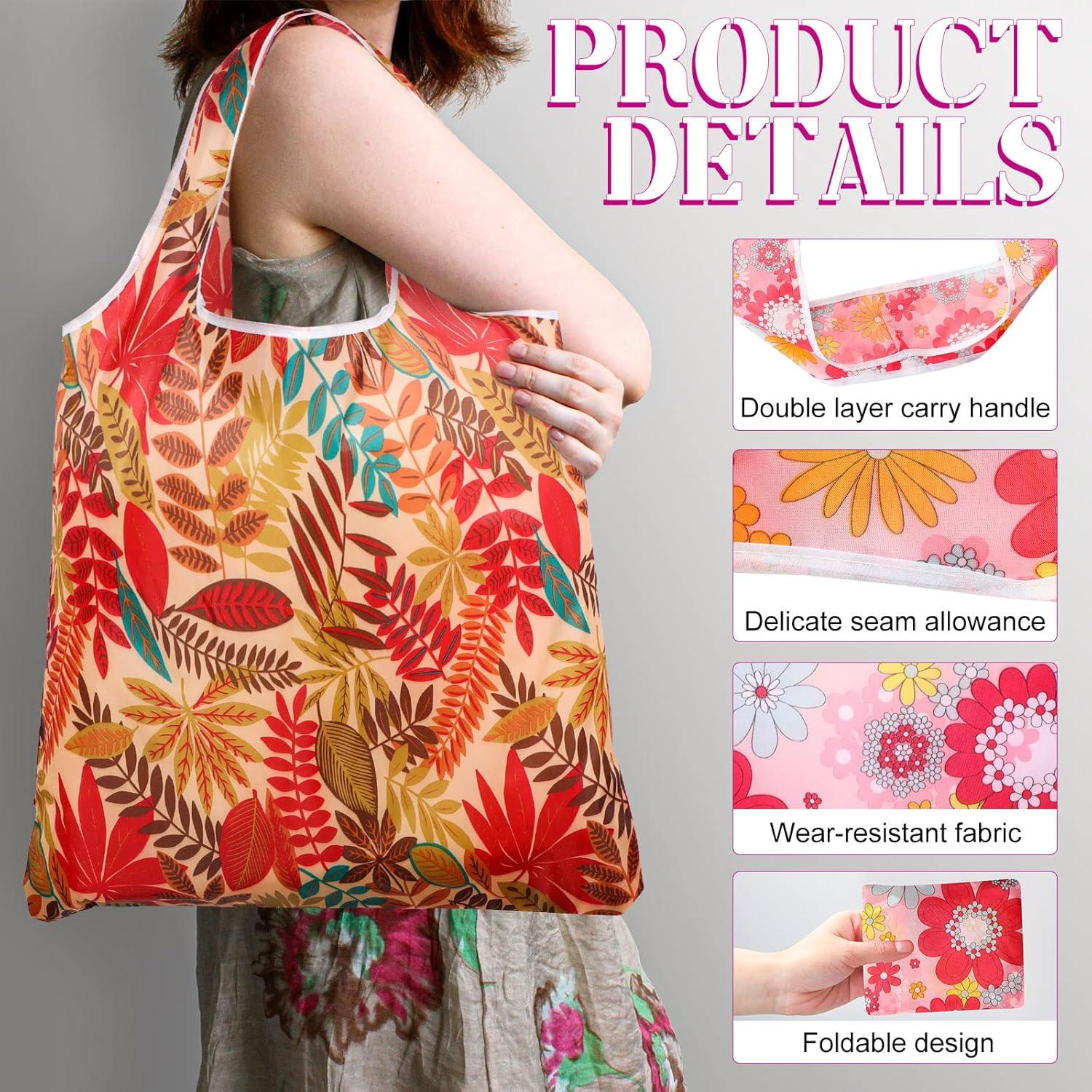 Eccliy 24 Bolsas de Compras Reutilizables Plegables Multicolores