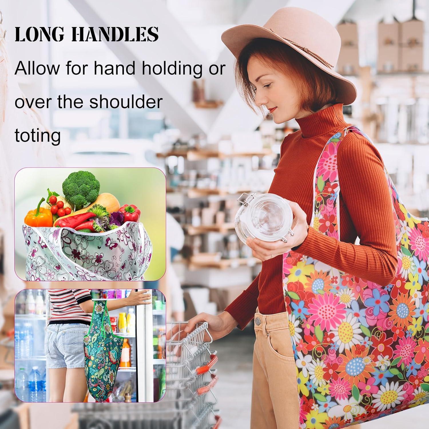 Eccliy 24 Bolsas de Compras Reutilizables Plegables Multicolores