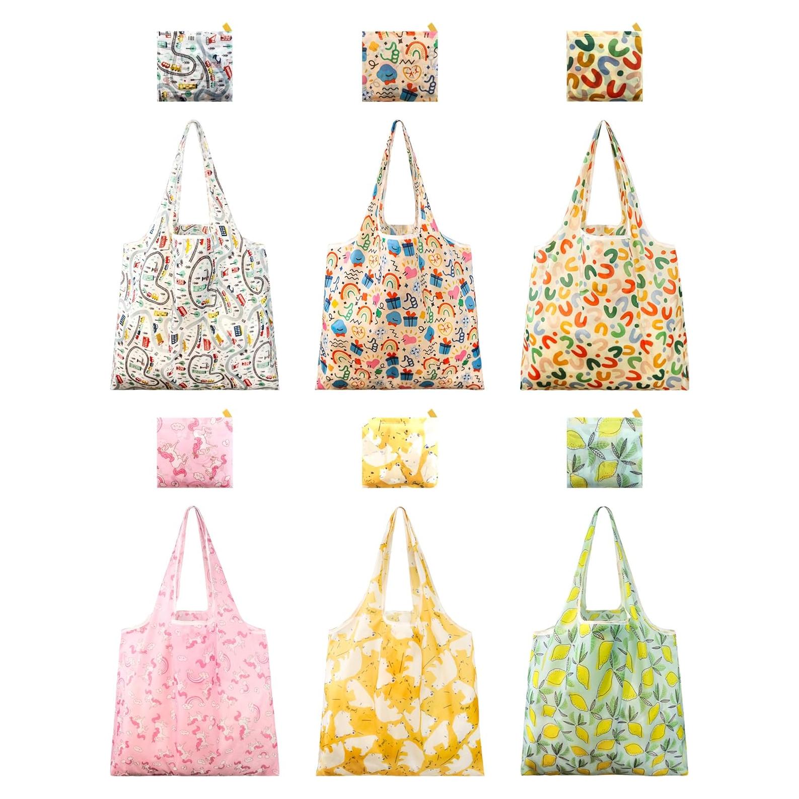 6 Bolsas de Compras Reutilizables GAUENEEN Plegables 43.94x53.86cm