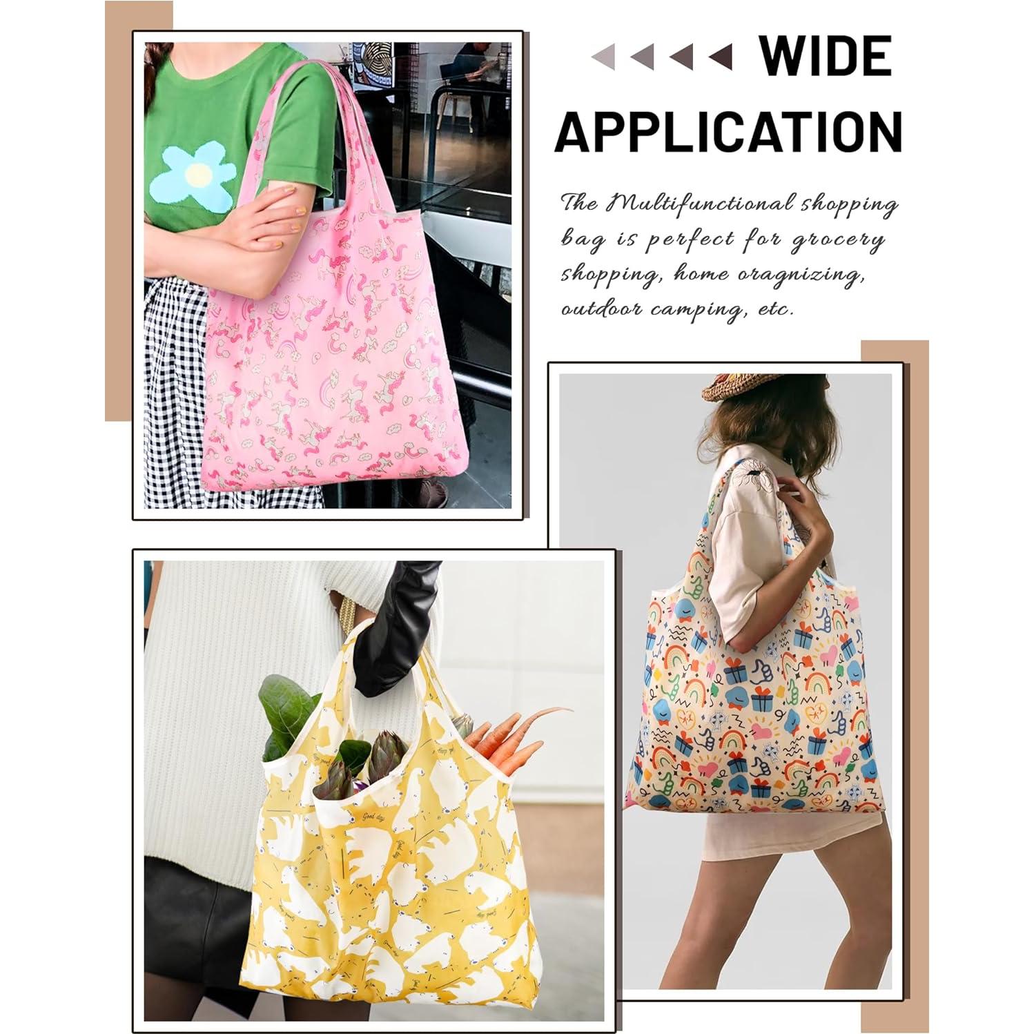 6 Bolsas de Compras Reutilizables GAUENEEN Plegables 43.94x53.86cm