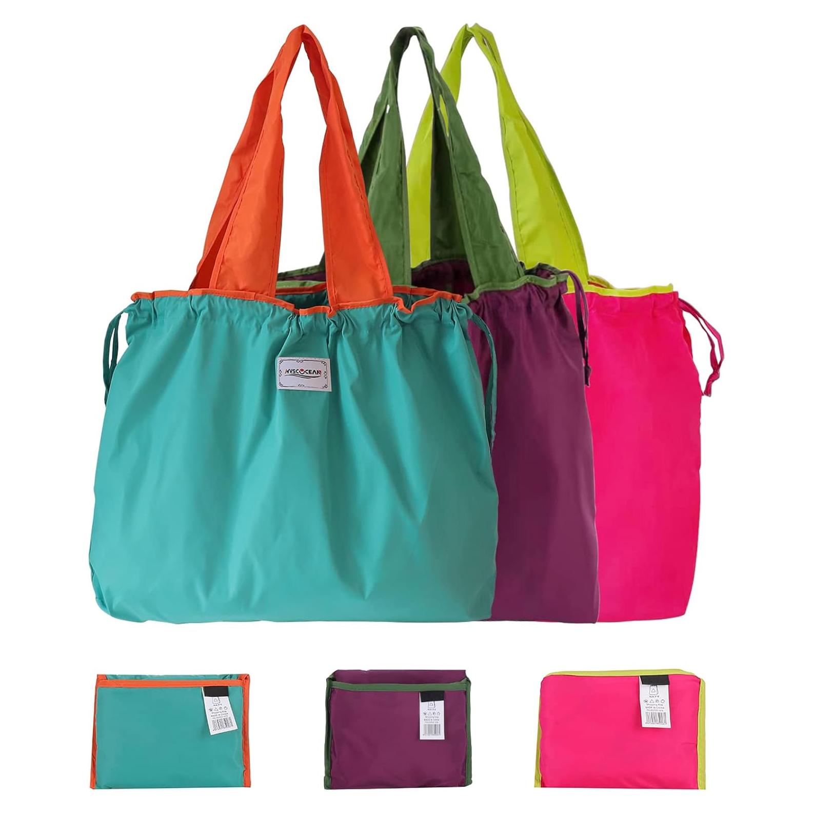 Bolsas de Compras Reutilizables MVSCOCEAN Set de 3 Coloridas 24L