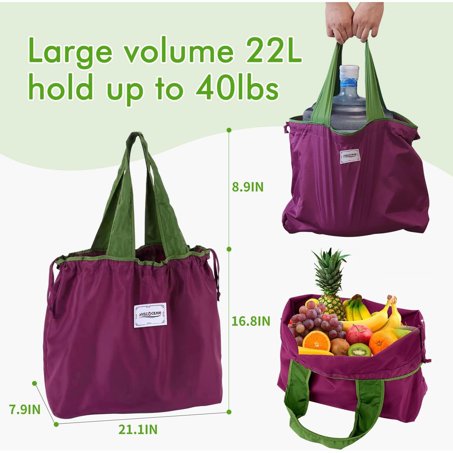 Bolsas de Compras Reutilizables MVSCOCEAN Set de 3 Coloridas 24L