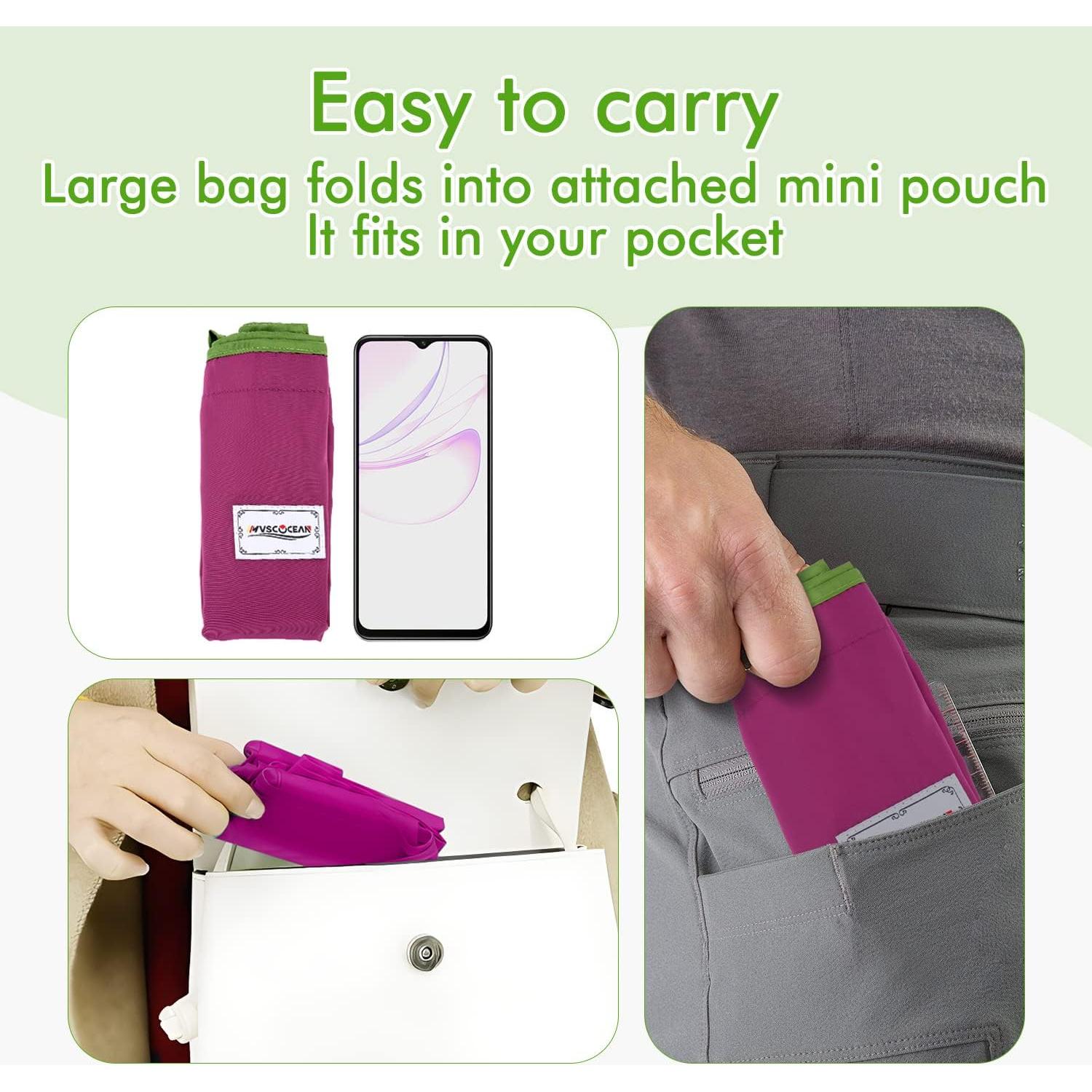 Bolsas de Compras Reutilizables MVSCOCEAN Set de 3 Coloridas 24L