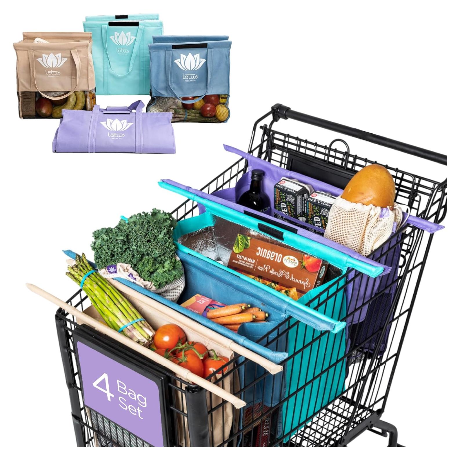 Bolsas de carrito Lotus - Set de 4 - Reutilizables y Aisladas