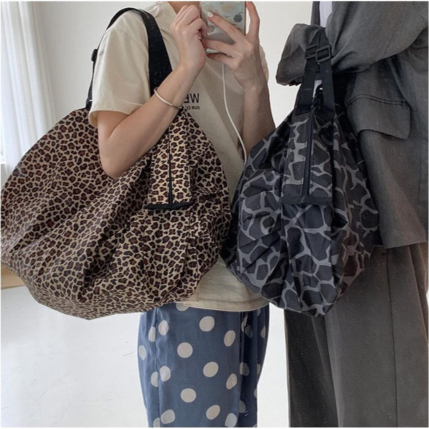 Bolsa de Compras Plegable Mozzyyee 40x40cm Estampado Leopardo