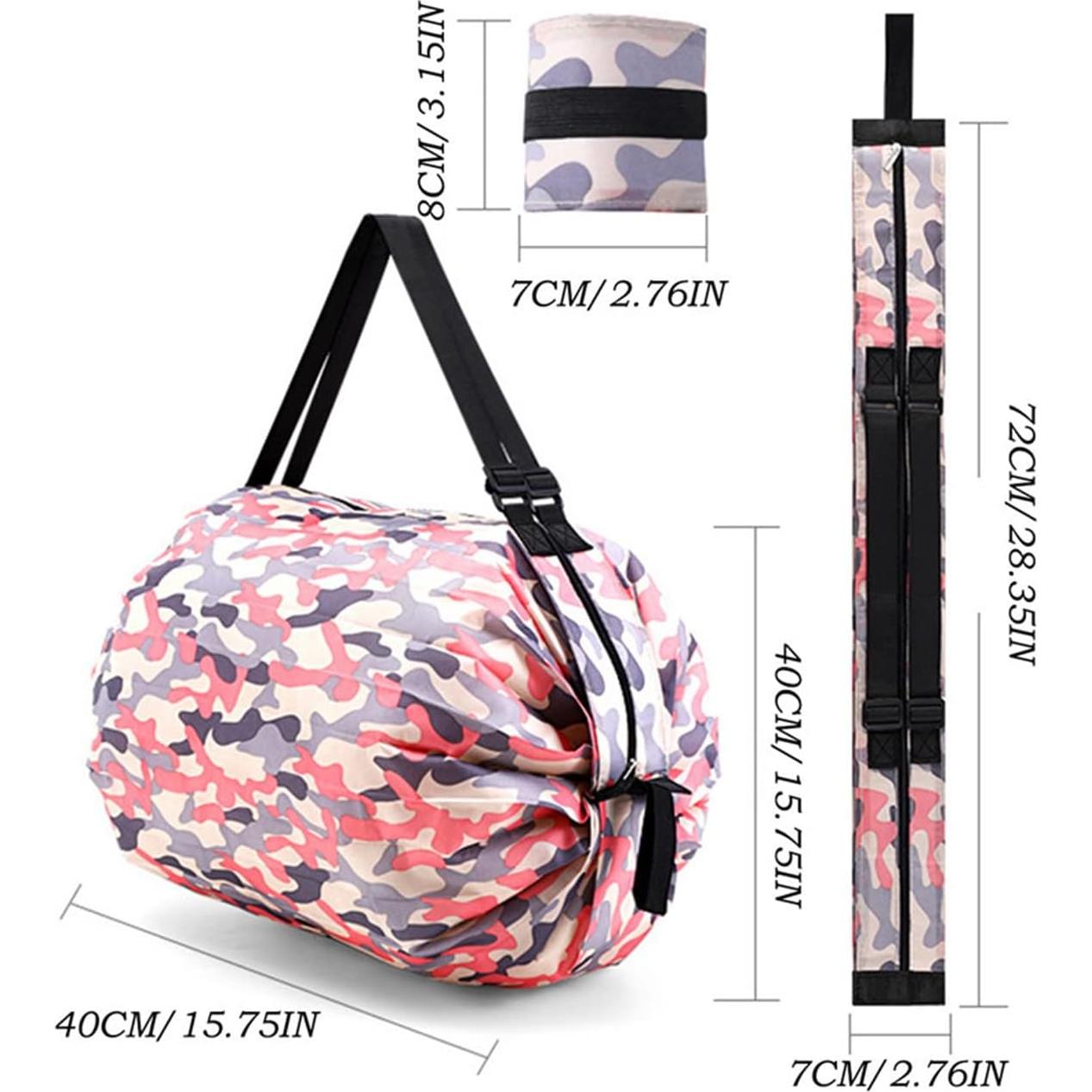 Bolsa de Compras Plegable Mozzyyee 40x40cm Estampado Leopardo