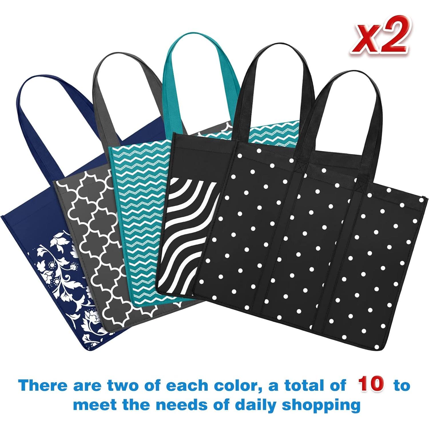 Pack de 10 Bolsas de Compras Reutilizables Fabtotes 35L