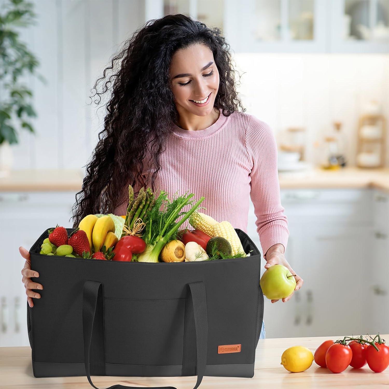 Bolsa de Compras Reutilizable MHOMER Grande Impermeable 56x28x34cm